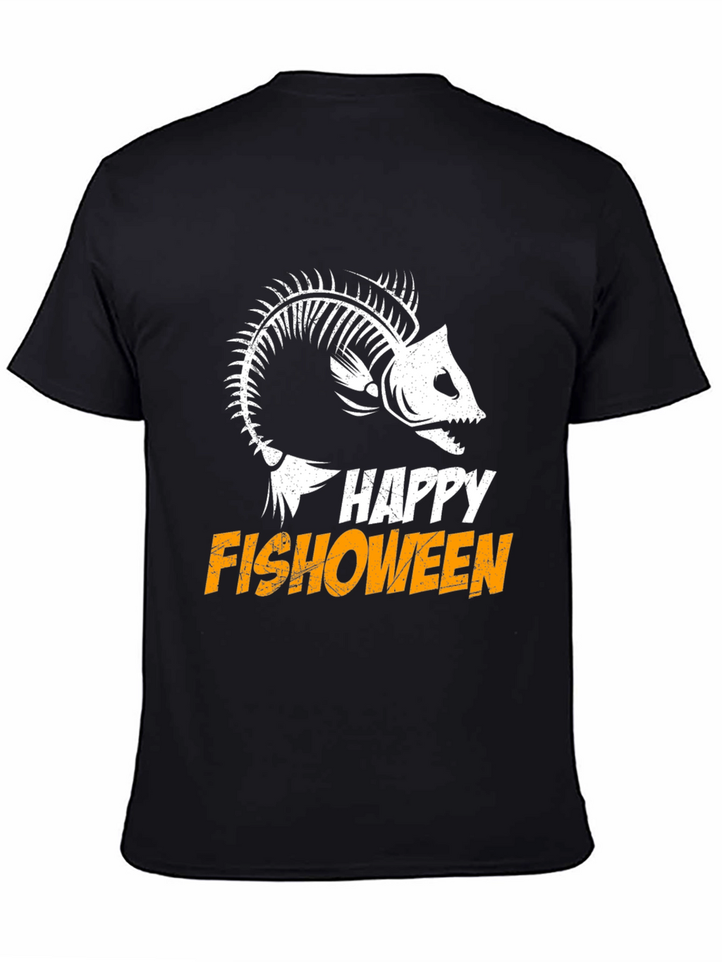 Happy Fishoween T-Shirt Halloween Skeleton Fish Tee