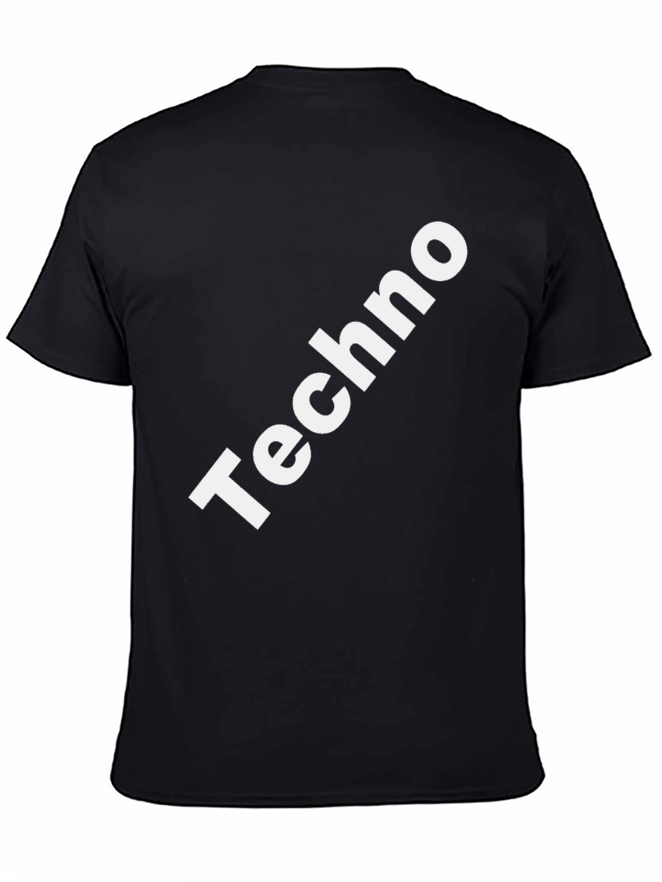 Techno Print Black Cotton T-Shirt - Stylish & Comfortable