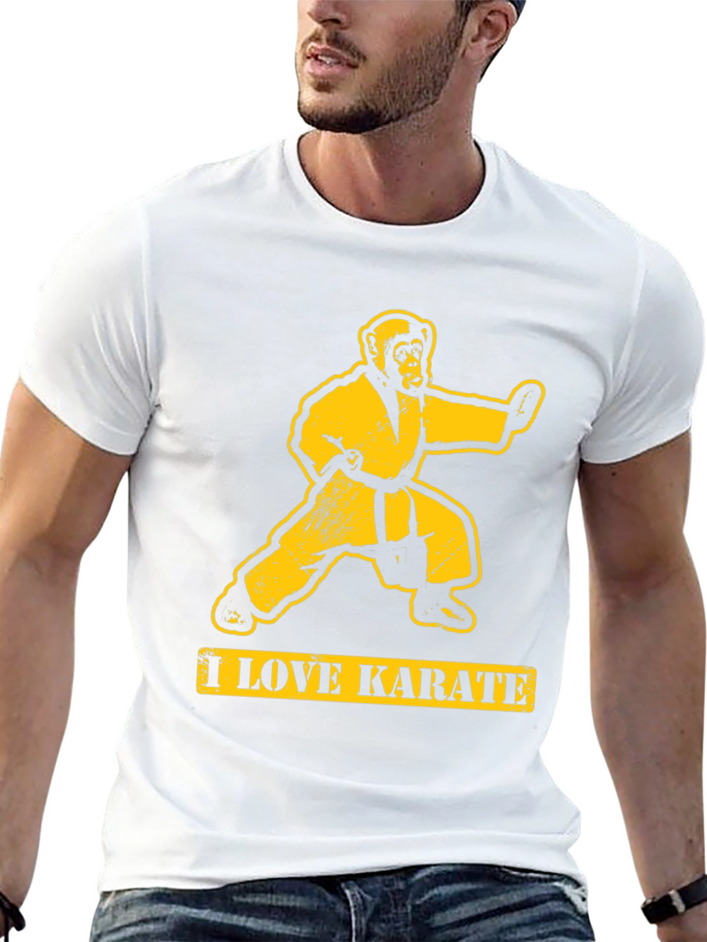 I Love Karate Monkey Graphic T-Shirt