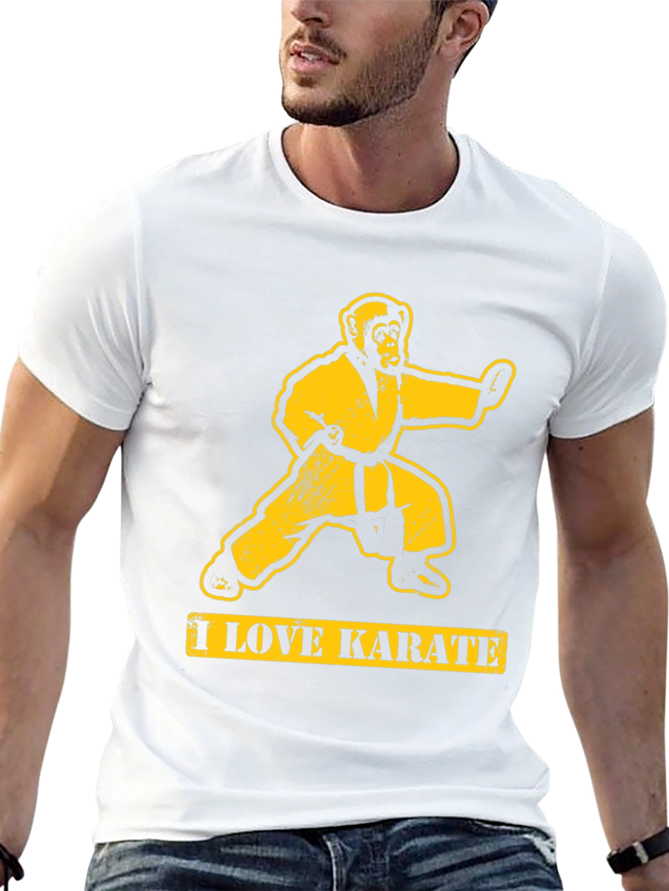 I Love Karate Monkey Graphic T-Shirt