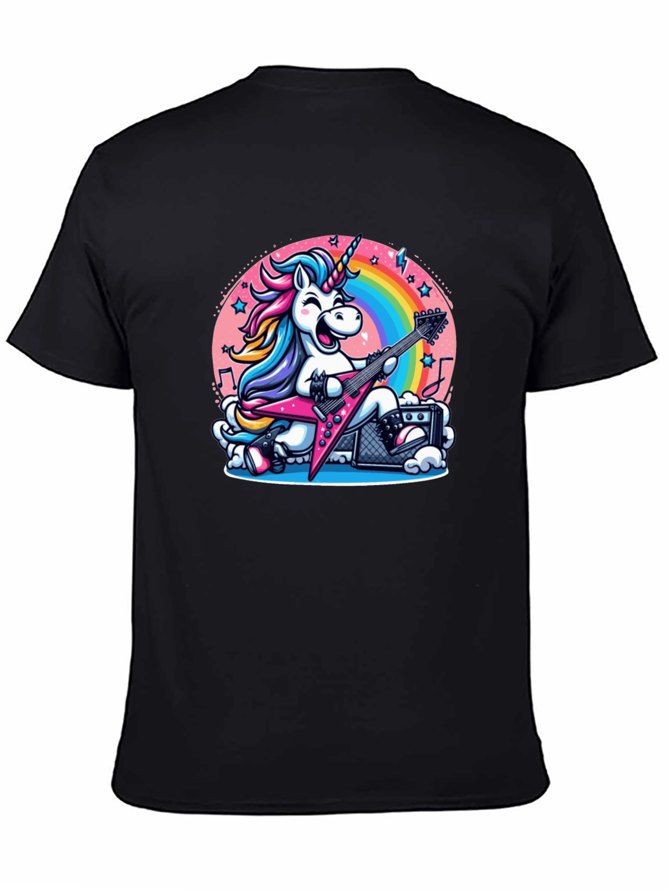 Unicorn Guitarist Graphic T-Shirt - Rock Star Style