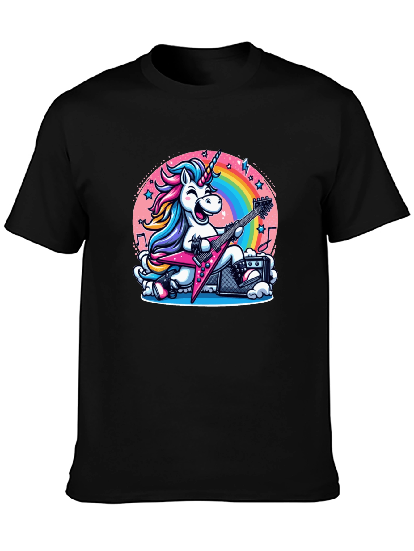 Unicorn Guitarist Graphic T-Shirt - Rock Star Style