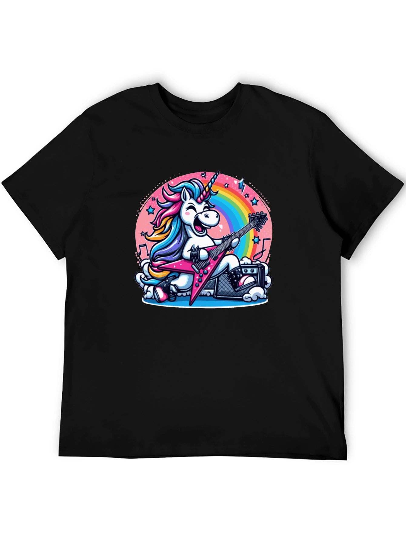 Unicorn Guitarist Graphic T-Shirt - Rock Star Style