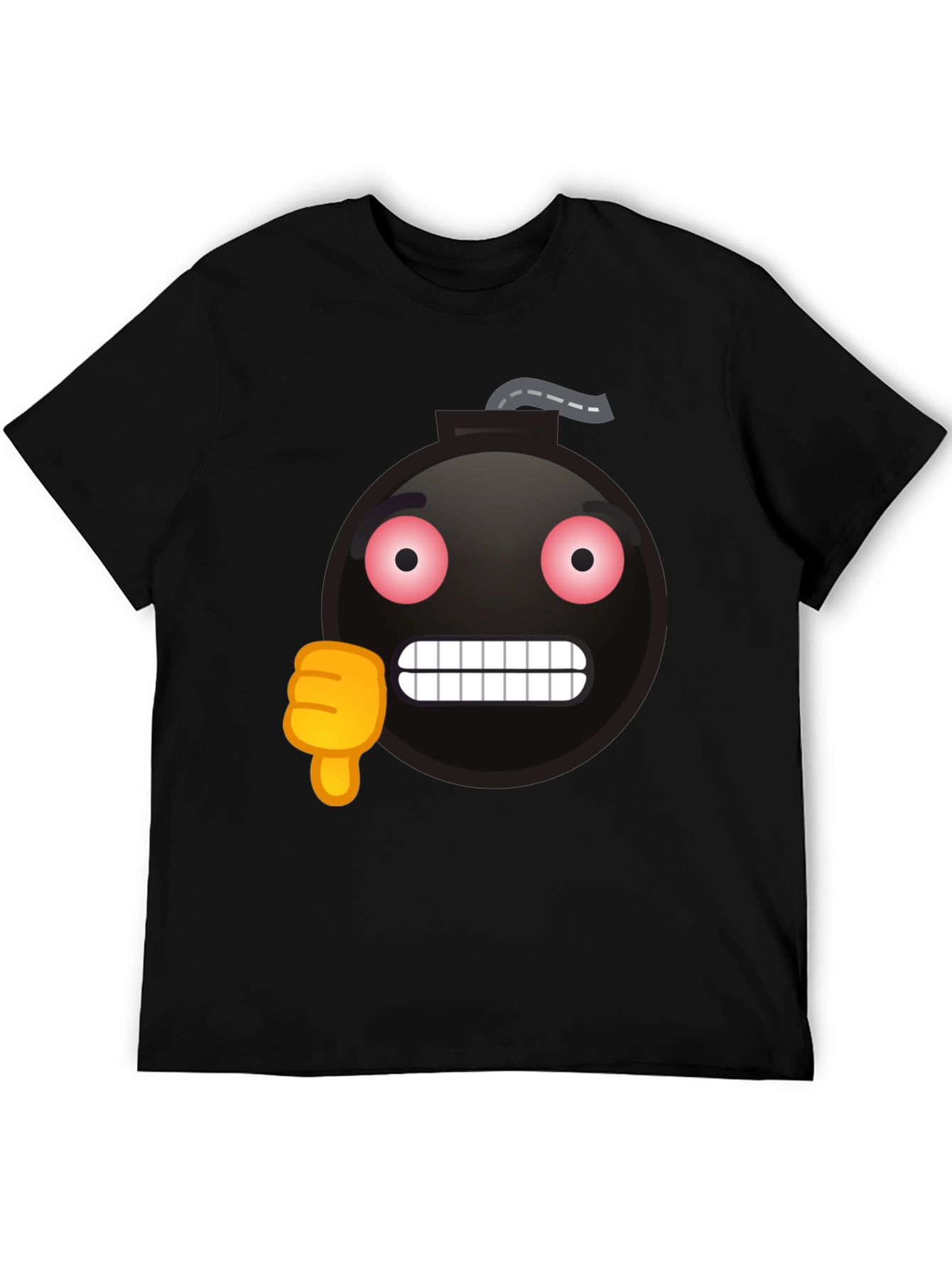 Bomb Emoji Thumbs Down Graphic T-Shirt