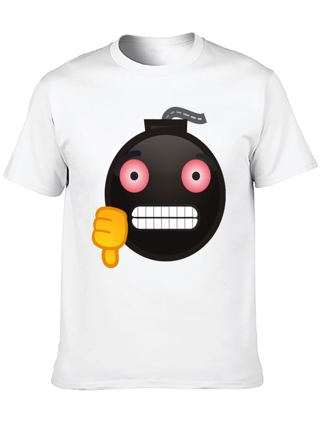 Bomb Emoji Thumbs Down Graphic T-Shirt