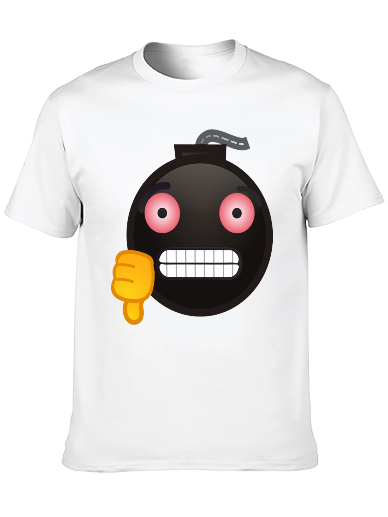 Bomb Emoji Thumbs Down Graphic T-Shirt