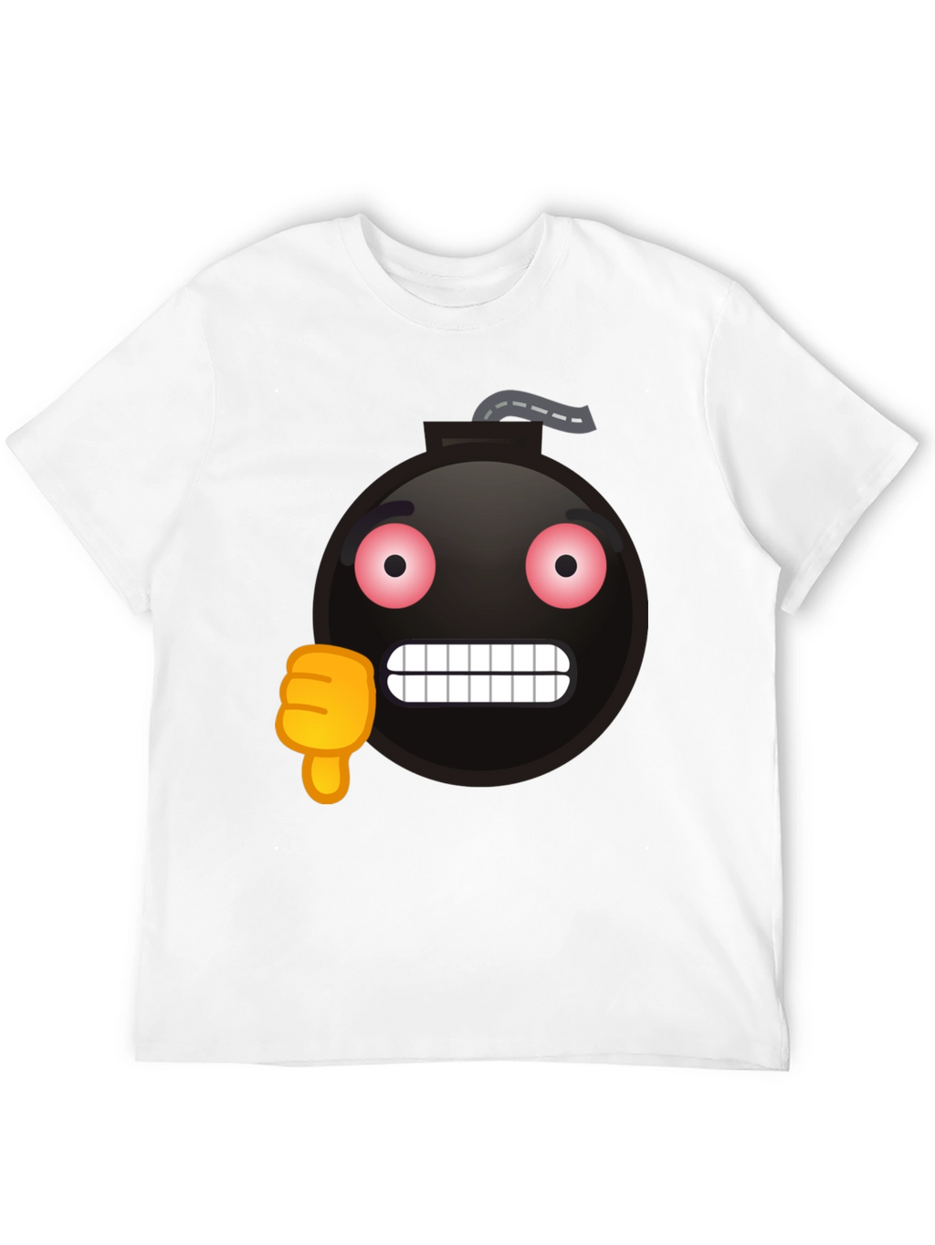 Bomb Emoji Thumbs Down Graphic T-Shirt