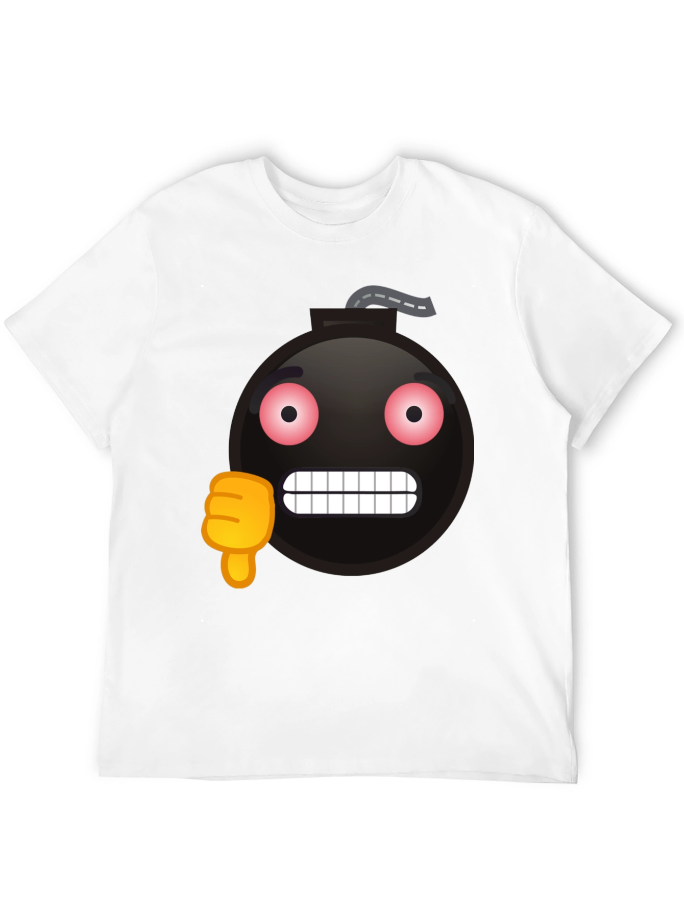 Bomb Emoji Thumbs Down Graphic T-Shirt