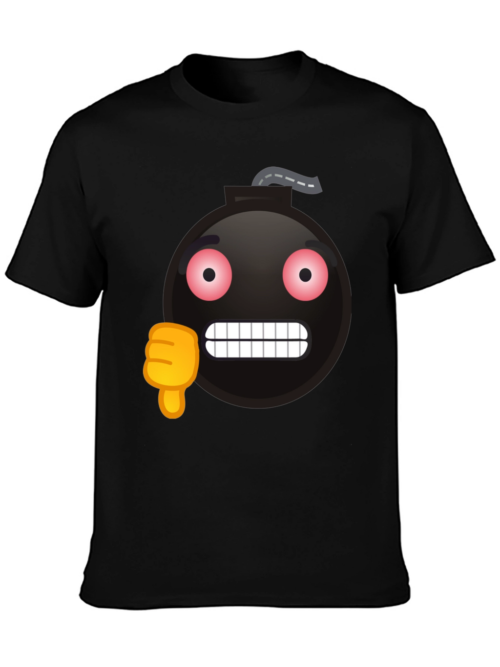Bomb Emoji Thumbs Down Graphic T-Shirt