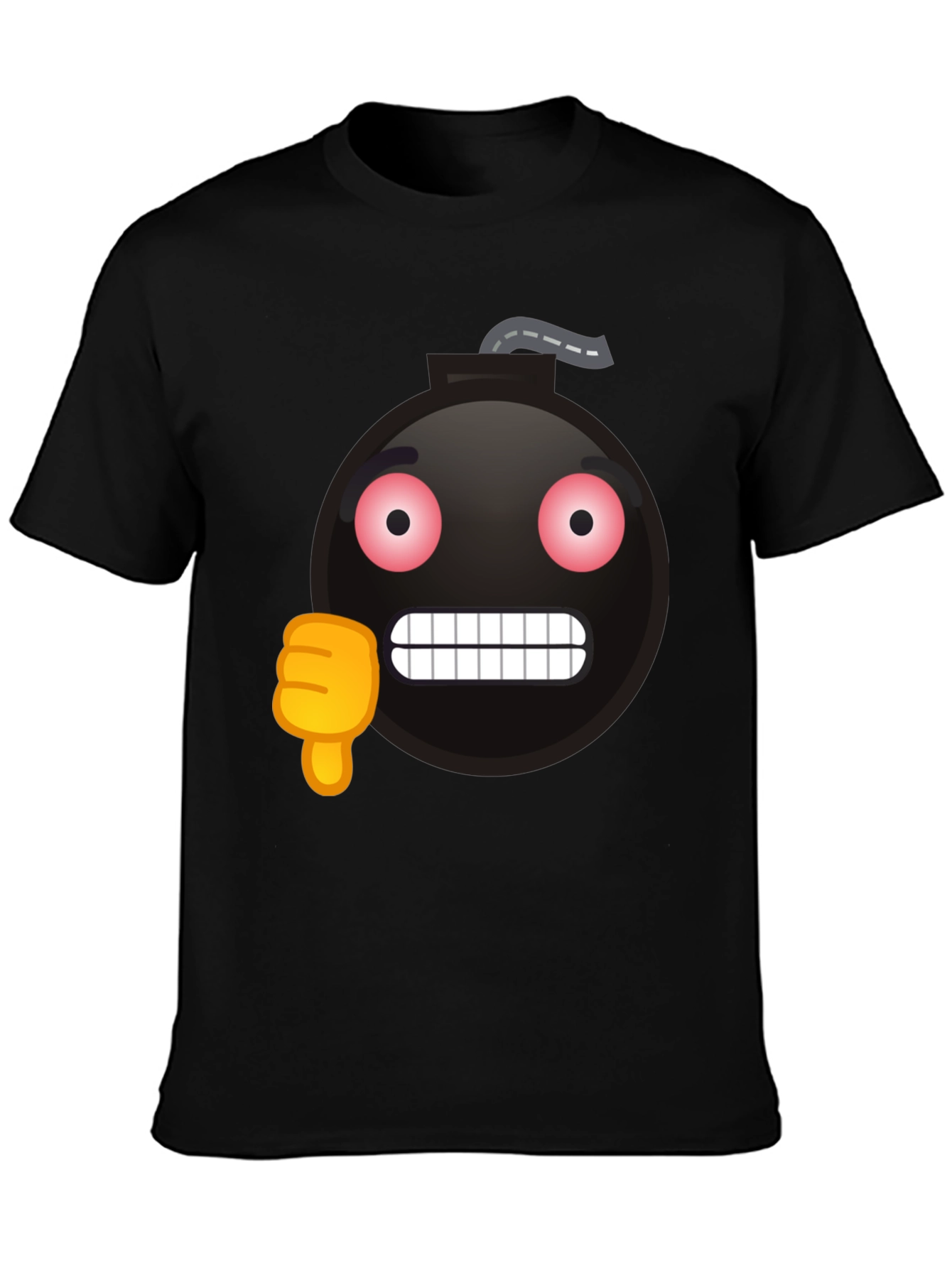Bomb Emoji Thumbs Down Graphic T-Shirt