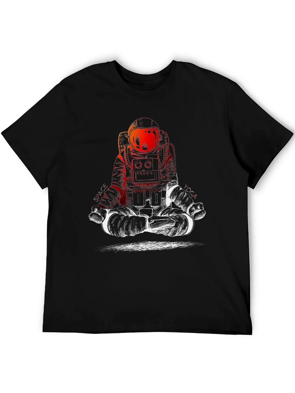 Astronaut Meditation Black T-Shirt