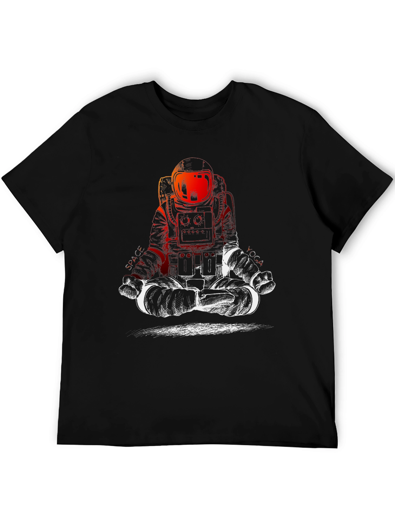 Astronaut Meditation Black T-Shirt