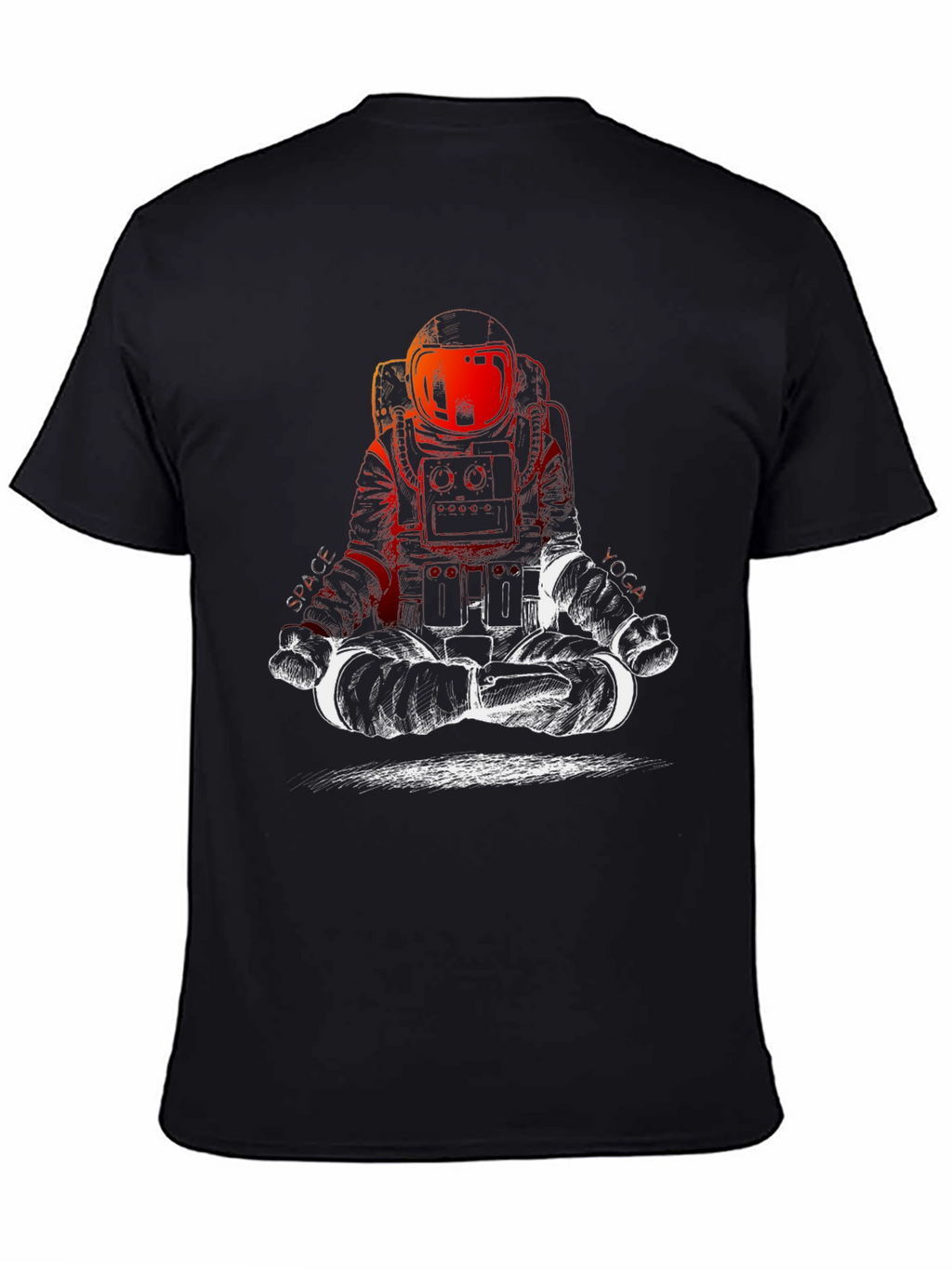 Astronaut Meditation Black T-Shirt