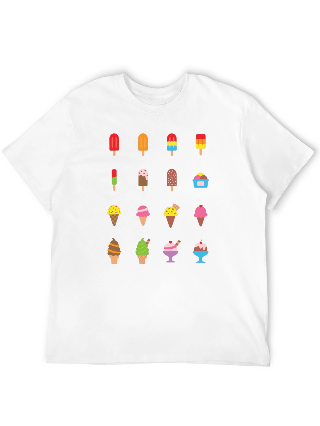 Ice Cream Graphic Print Black T-Shirt