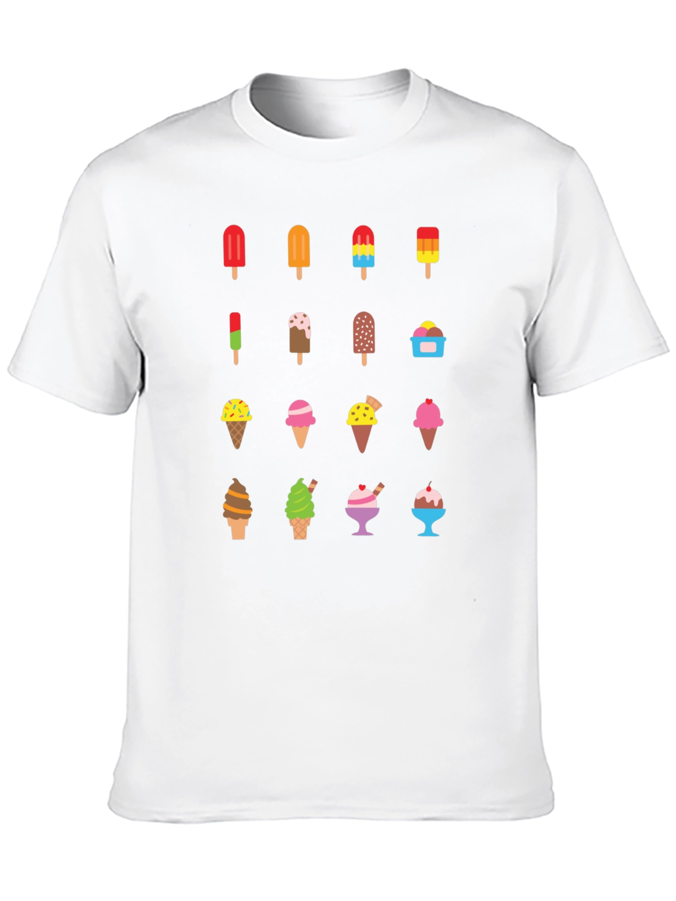 Ice Cream Graphic Print Black T-Shirt