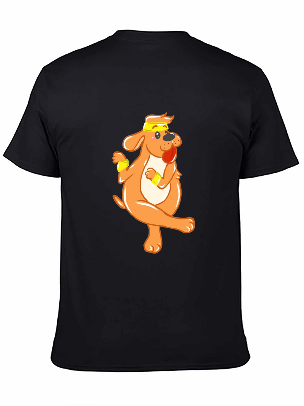 Funny Dog Cartoon Black T-Shirt