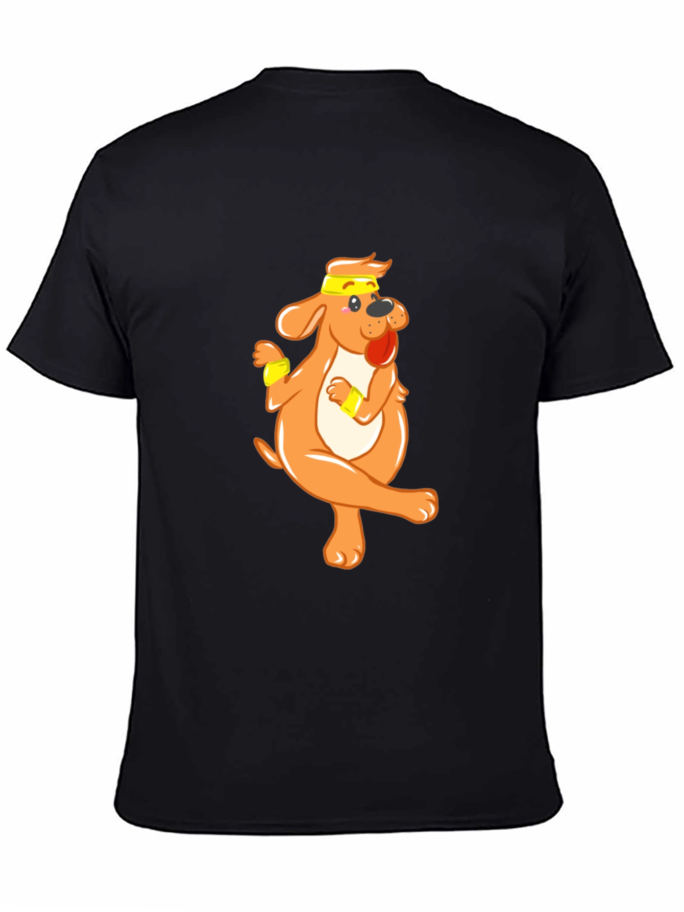 Funny Dog Cartoon Black T-Shirt