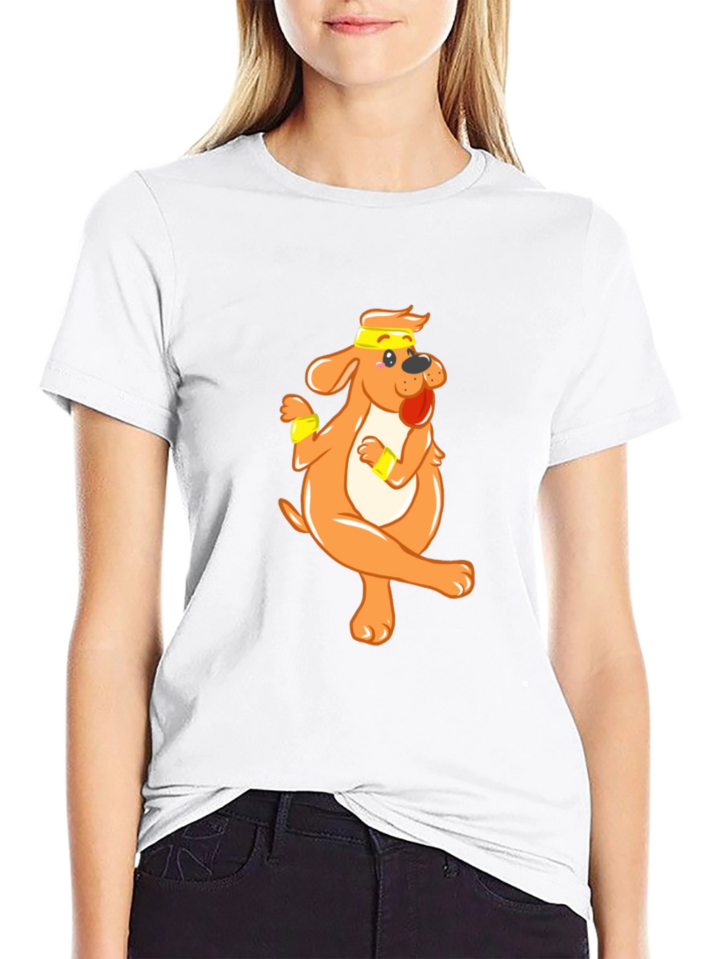 Funny Dog Cartoon Black T-Shirt