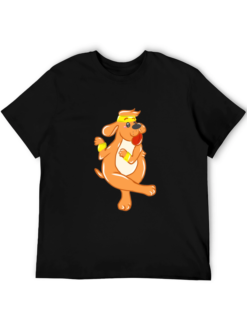Funny Dog Cartoon Black T-Shirt