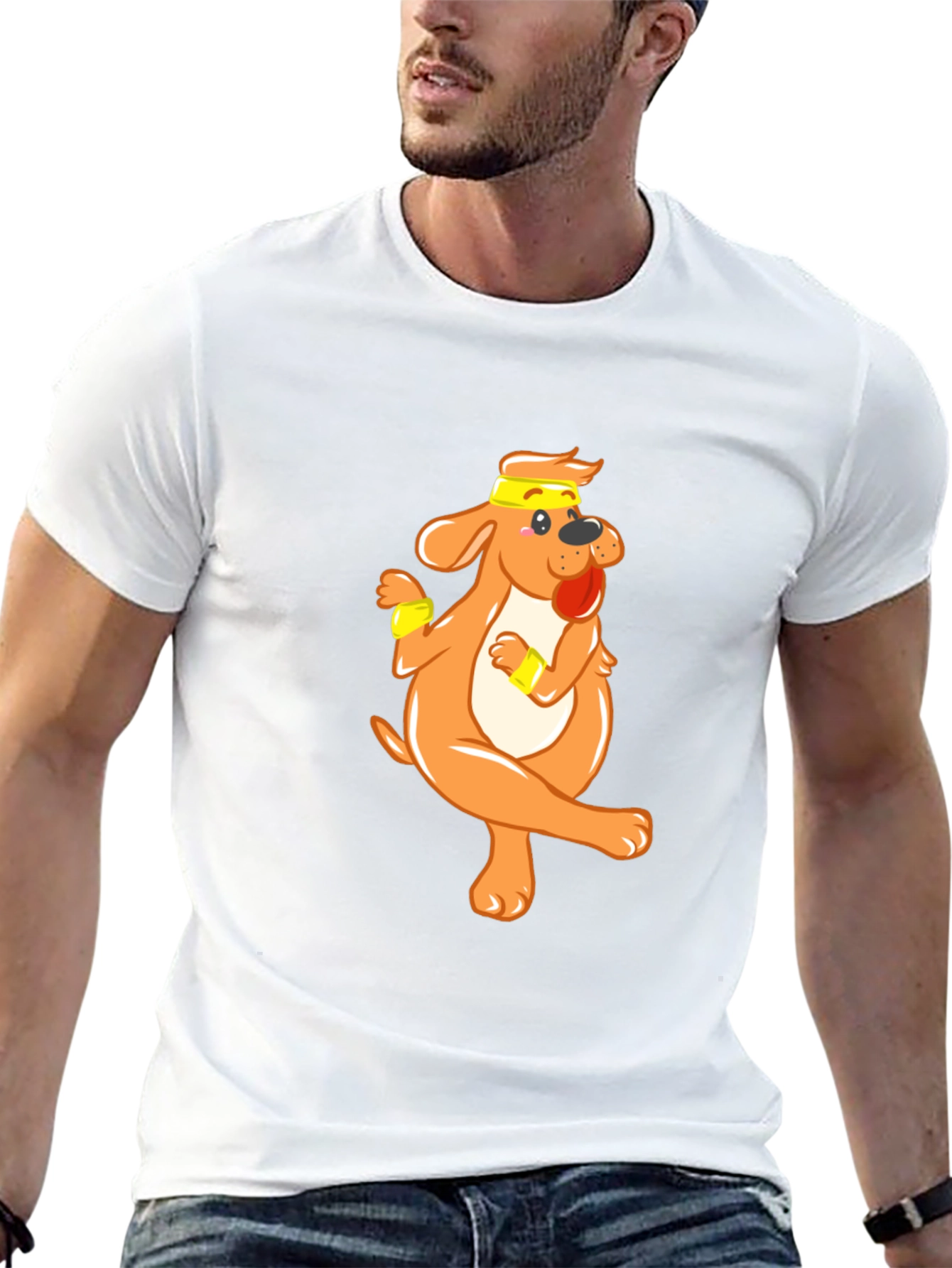 Funny Dog Cartoon Black T-Shirt