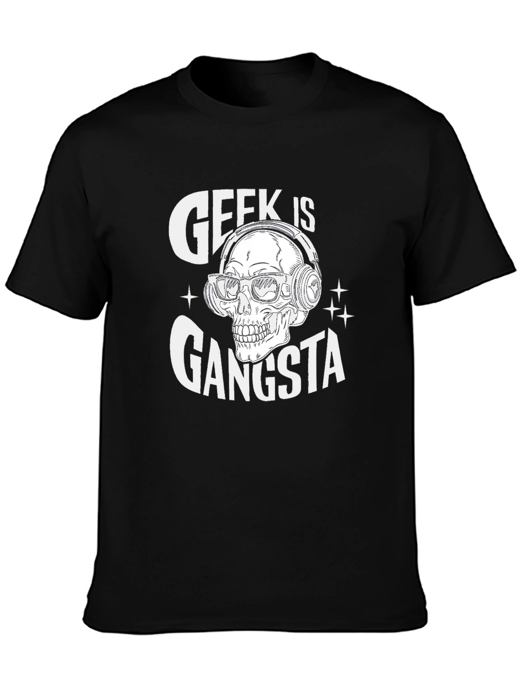 Geek is Gangsta Skull Graphic T-Shirt