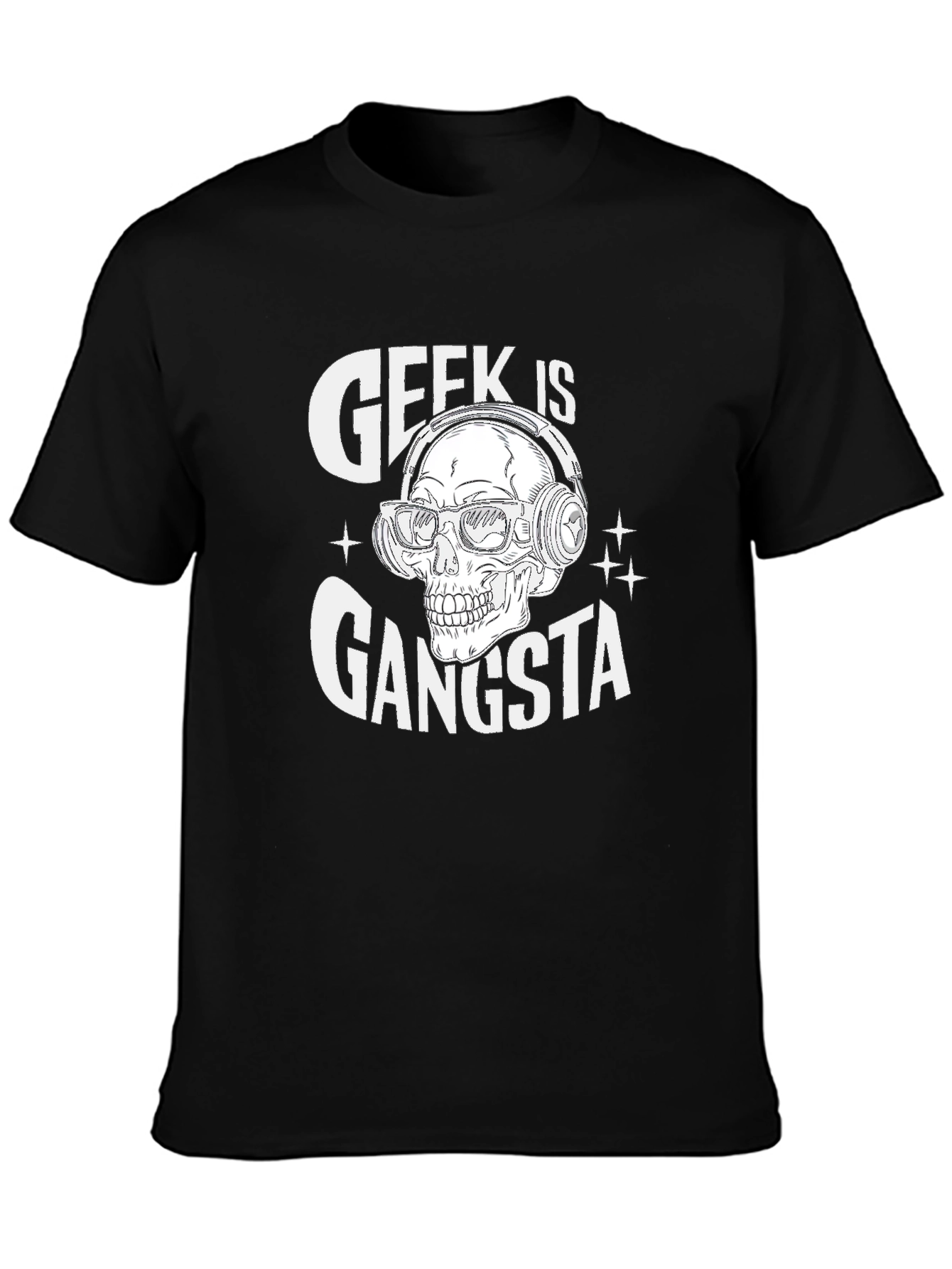 Geek is Gangsta Skull Graphic T-Shirt