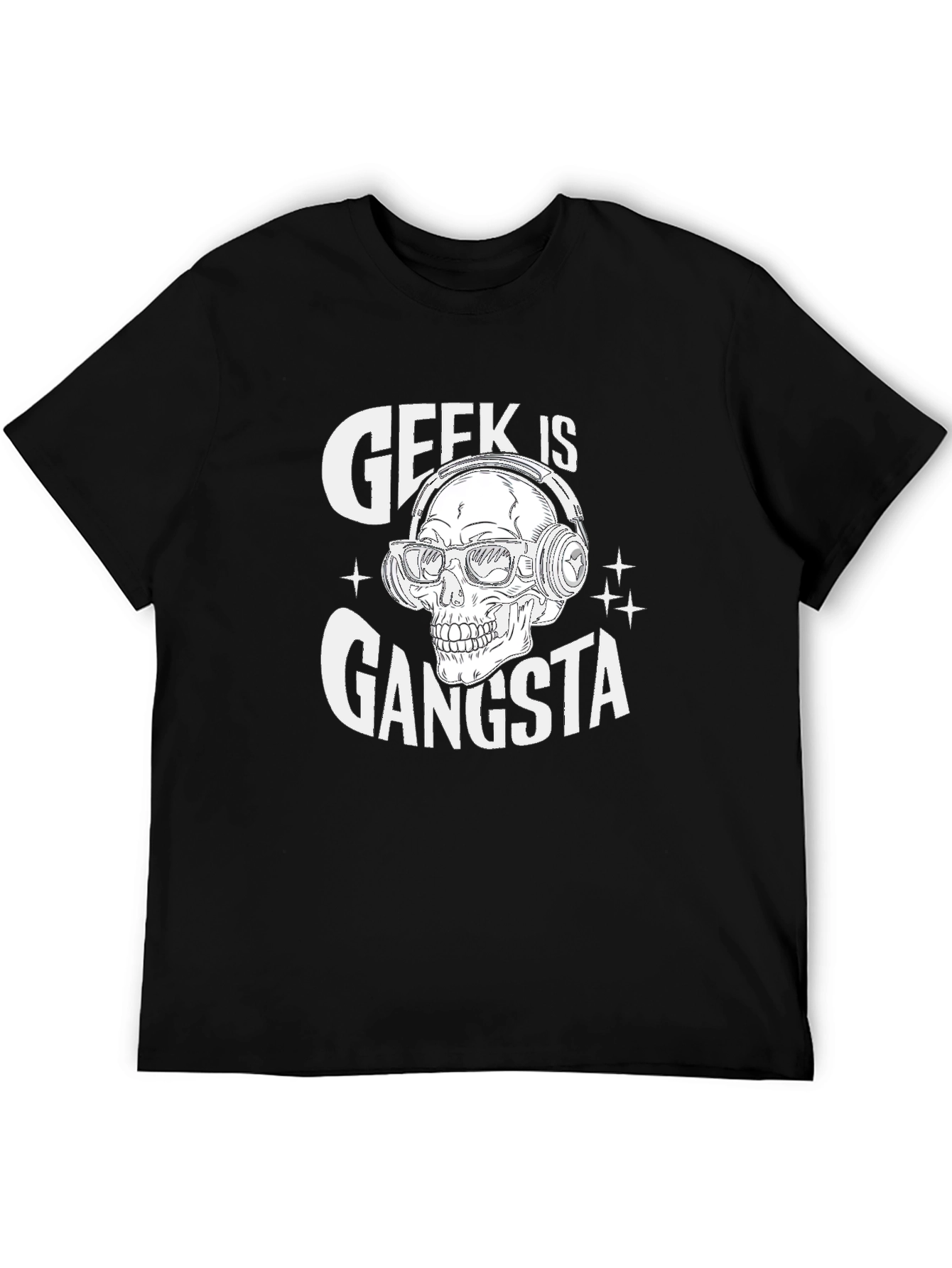 Geek is Gangsta Skull Graphic T-Shirt