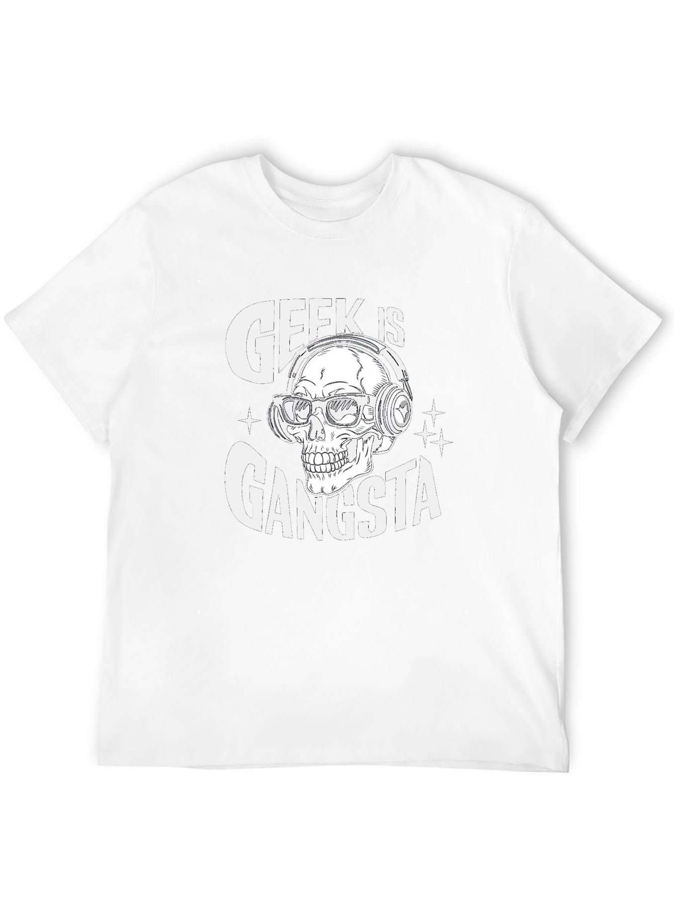 Geek is Gangsta Skull Graphic T-Shirt