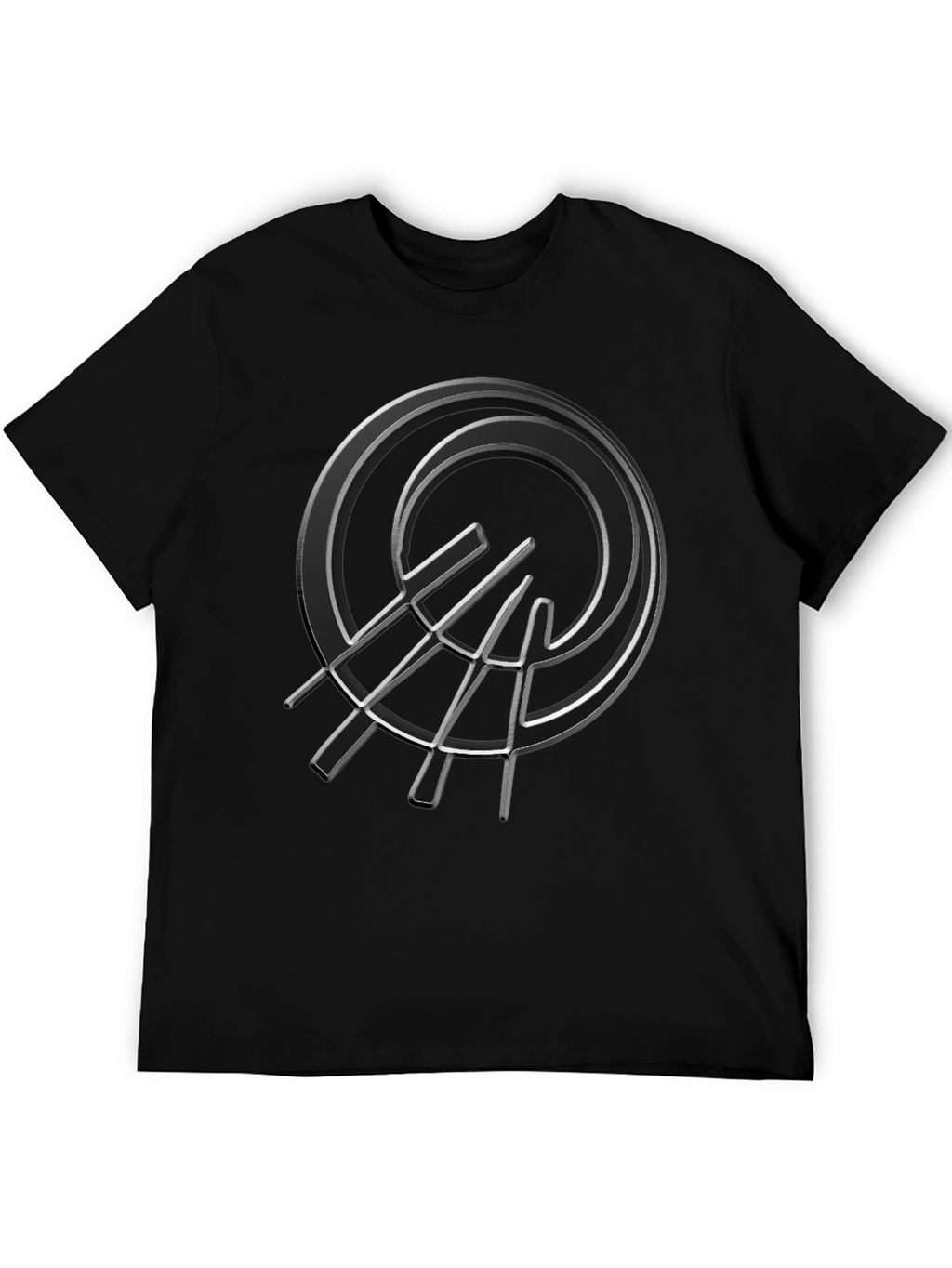 Abstract Circle Graphic Black T-Shirt