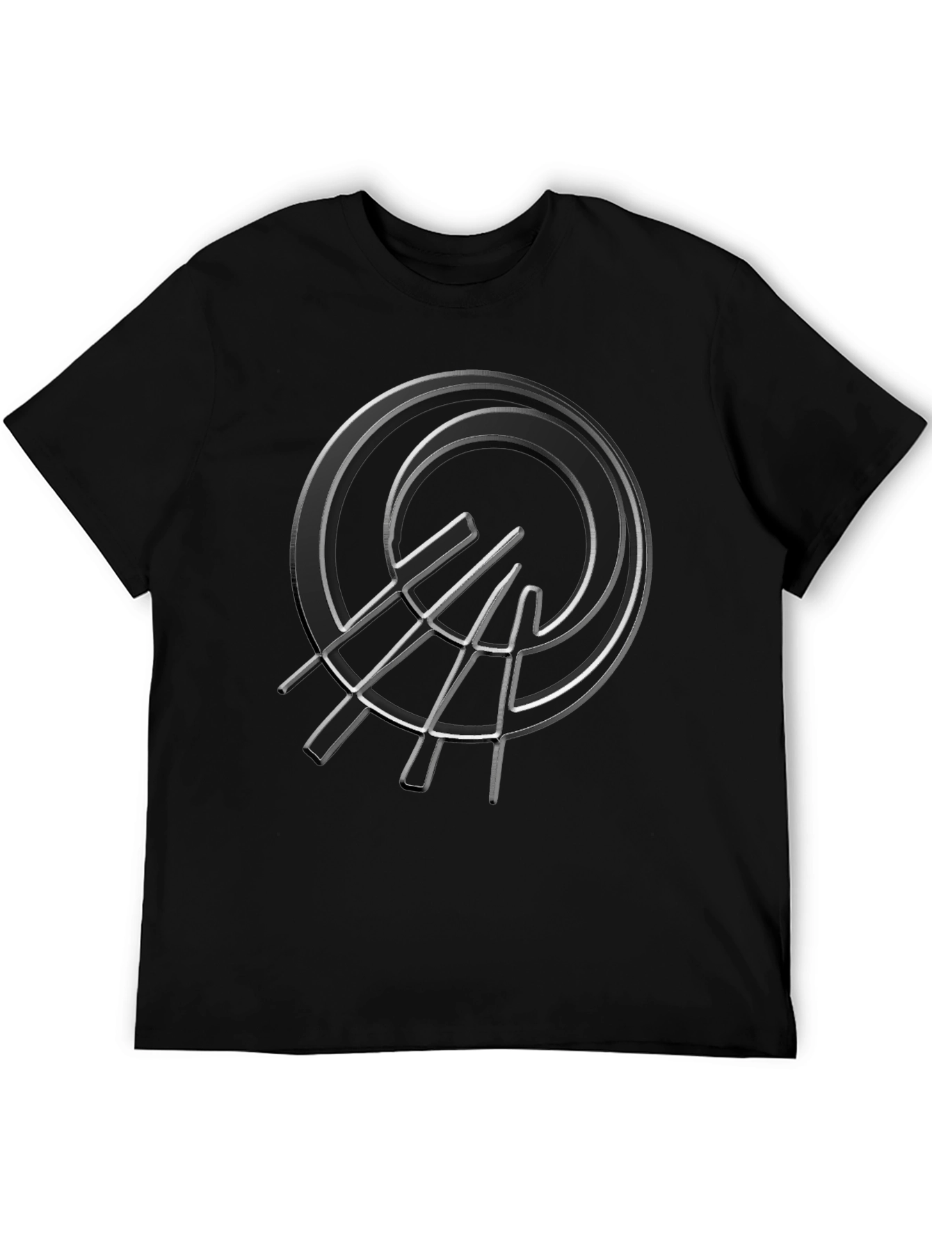 Abstract Circle Graphic Black T-Shirt