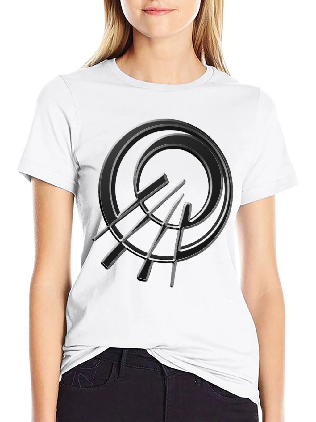 Abstract Circle Graphic Black T-Shirt