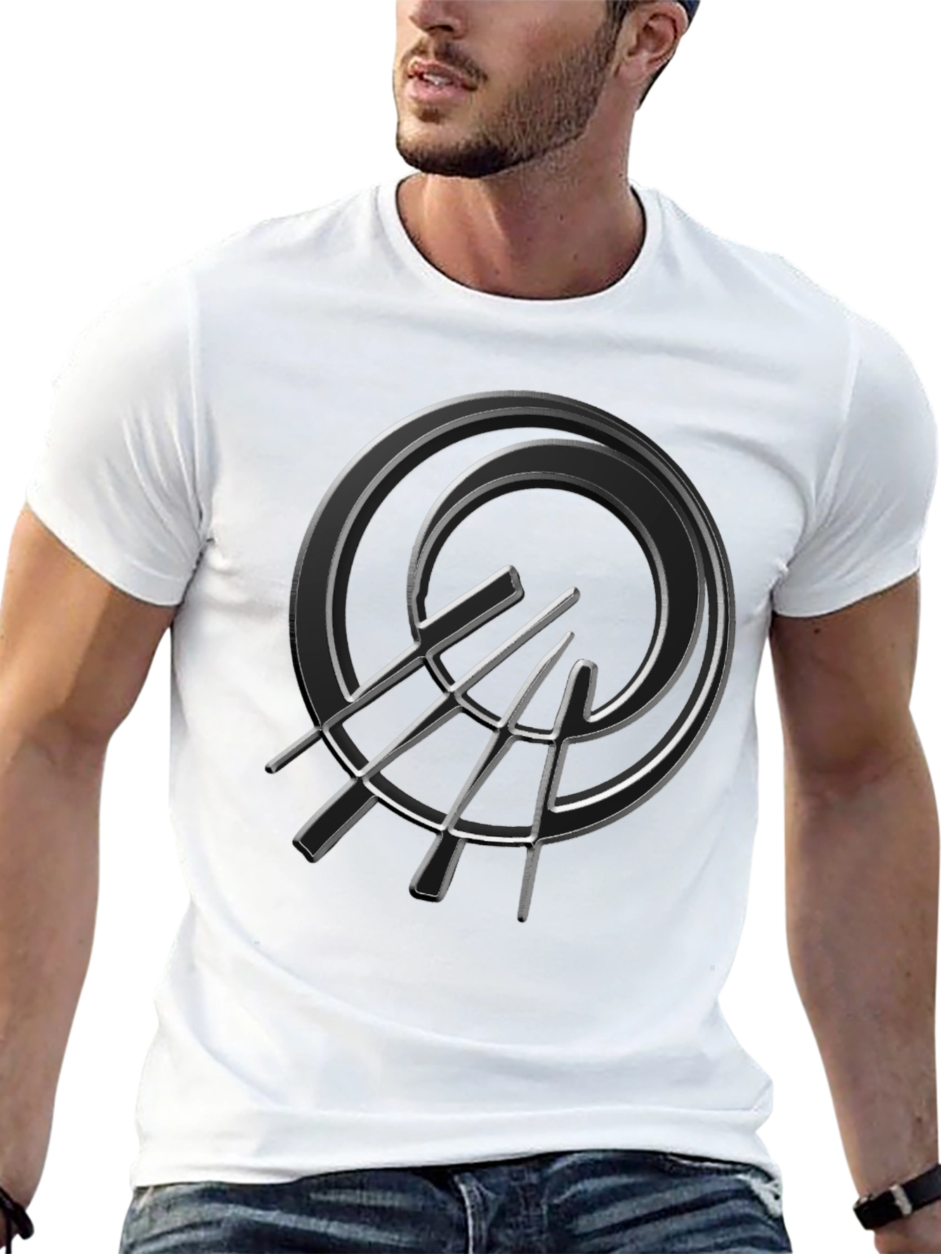 Abstract Circle Graphic Black T-Shirt