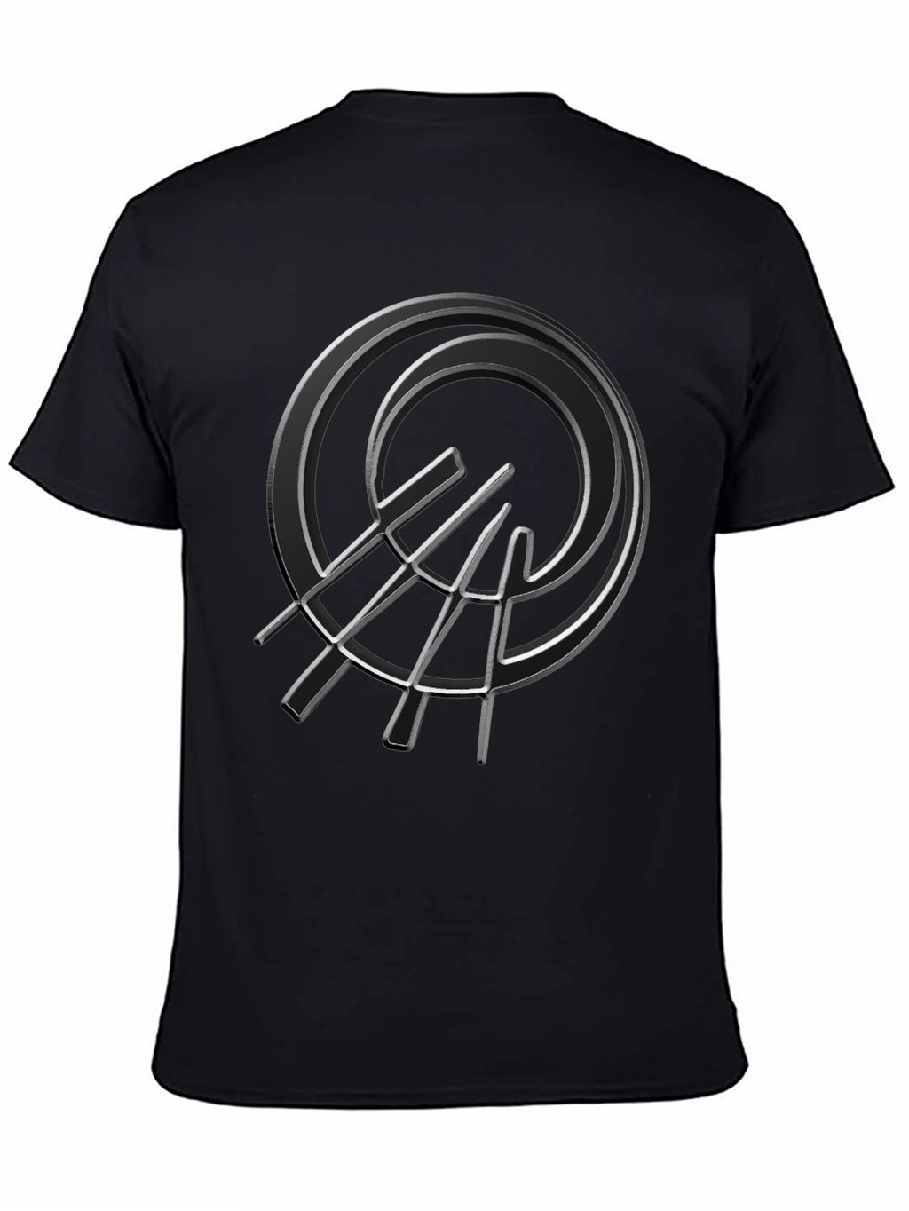 Abstract Circle Graphic Black T-Shirt
