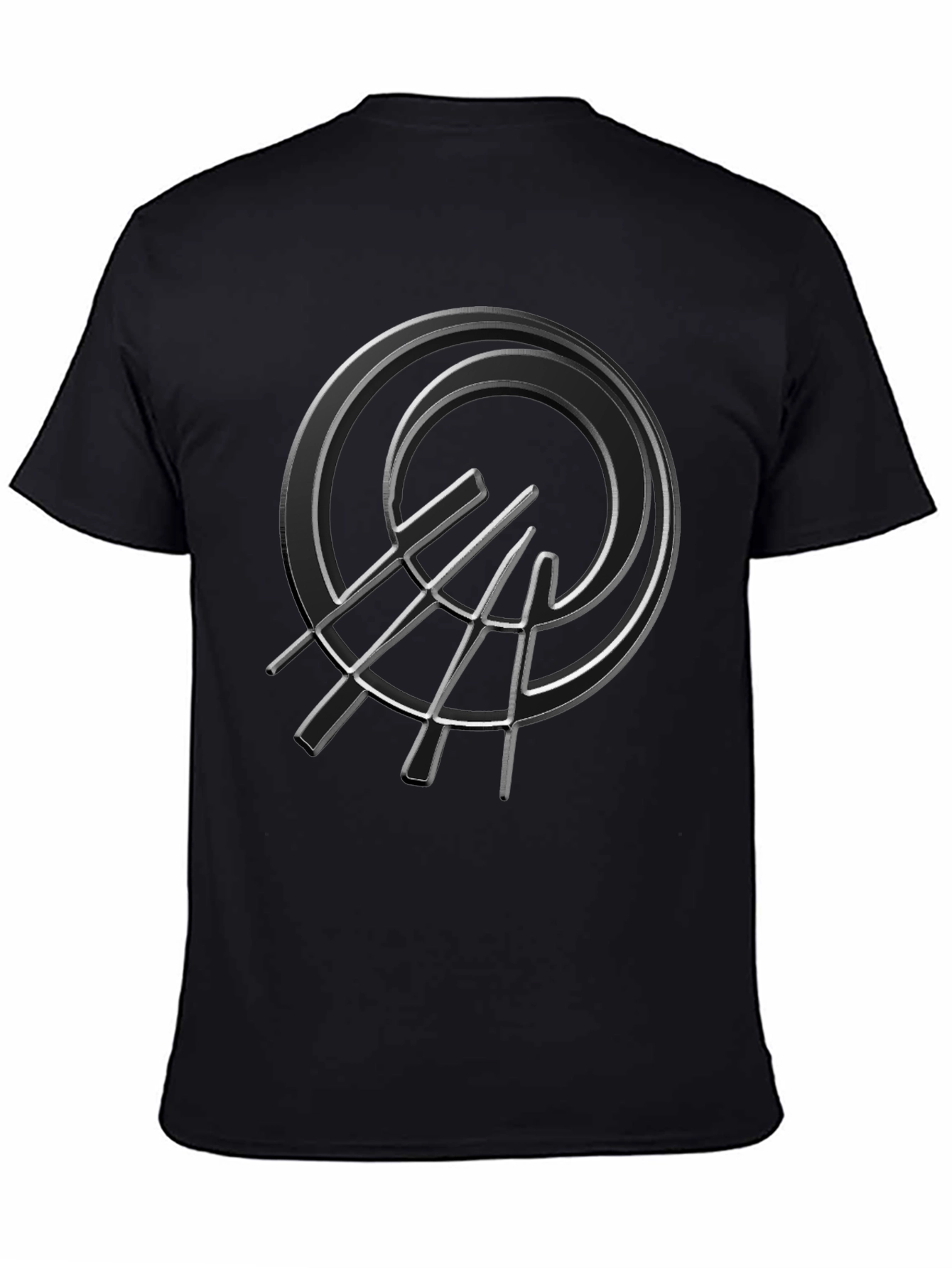 Abstract Circle Graphic Black T-Shirt