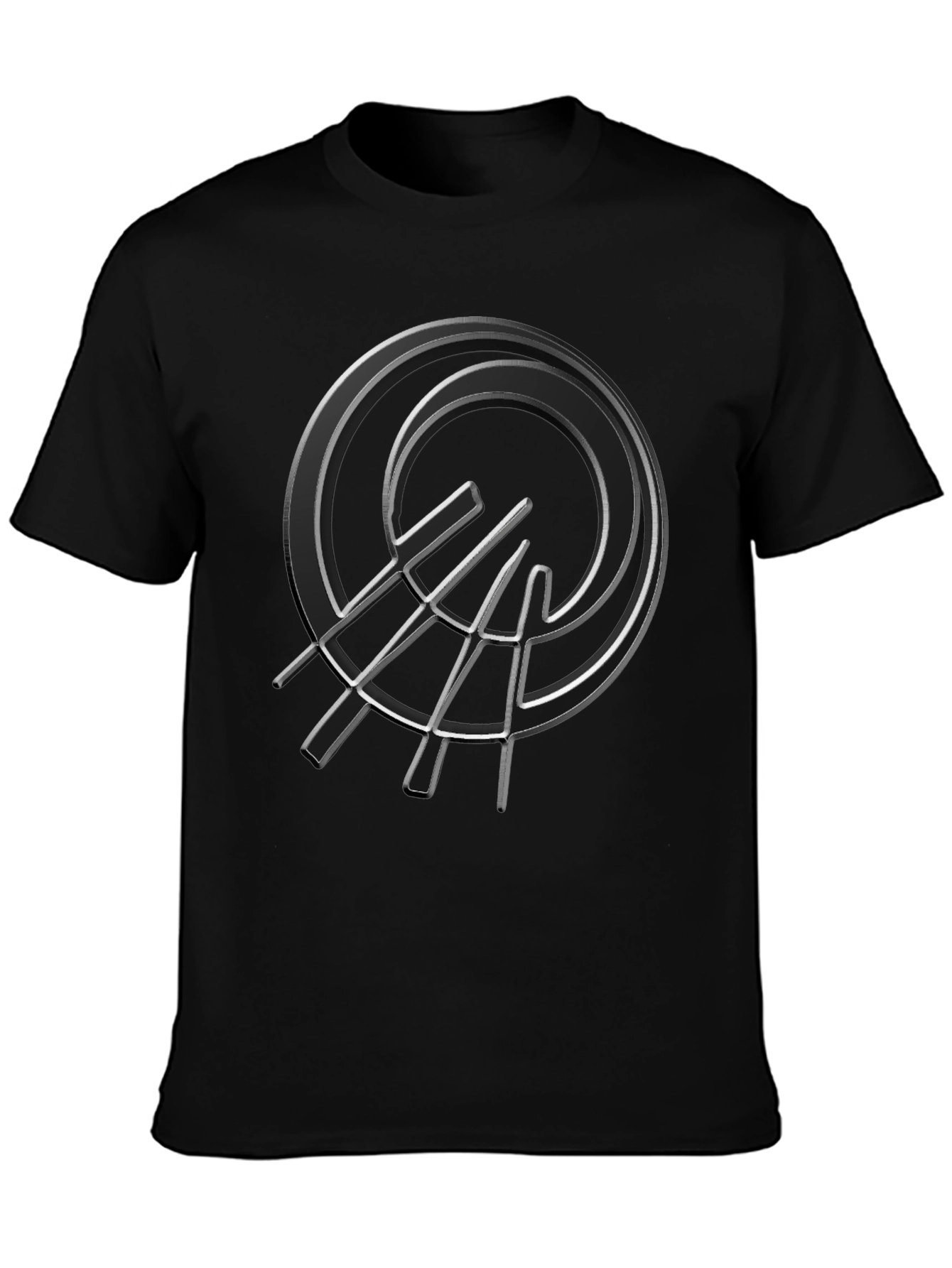 Abstract Circle Graphic Black T-Shirt