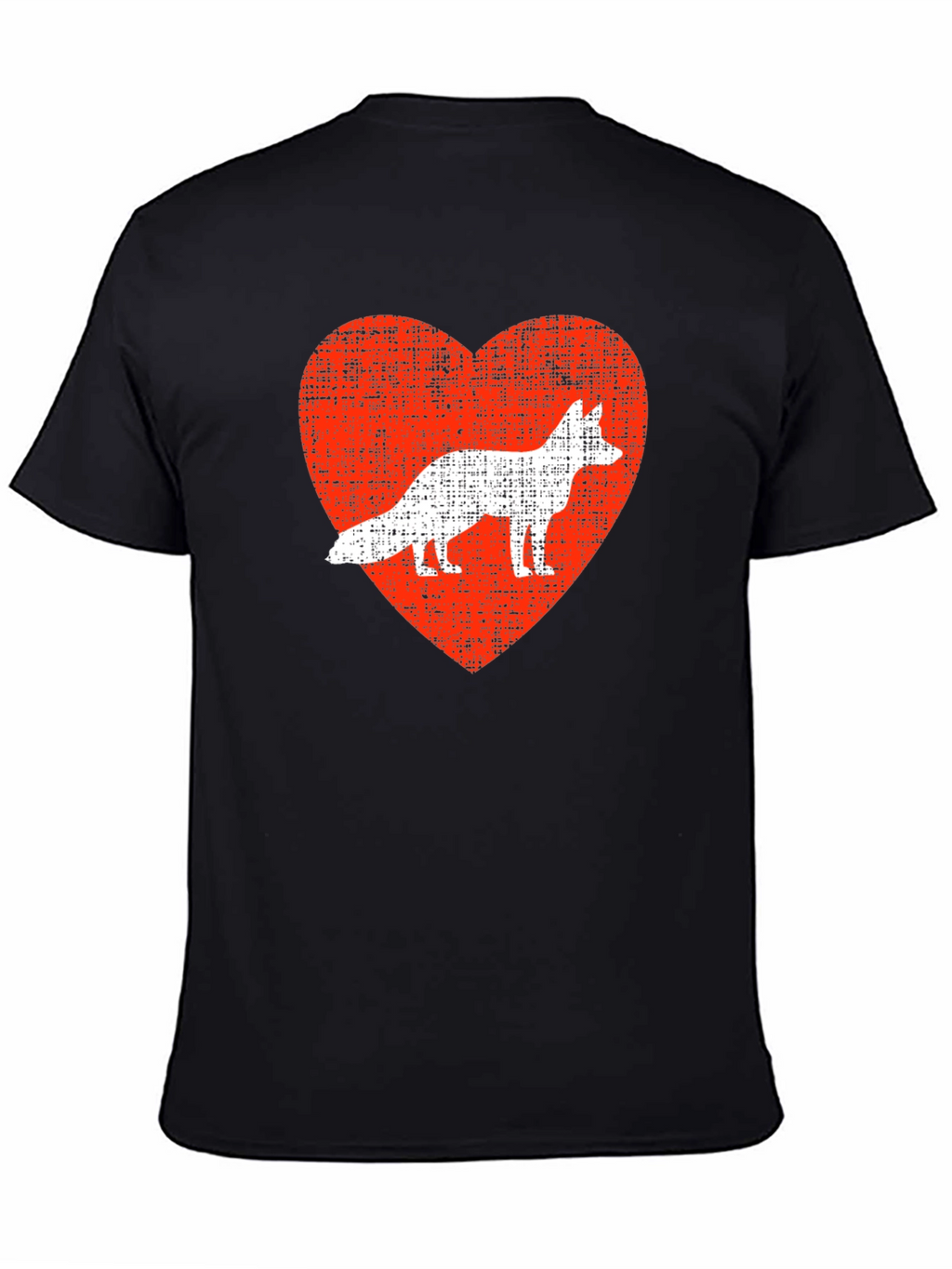 Fox Love Heart Graphic Tee - Mens Black T-Shirt