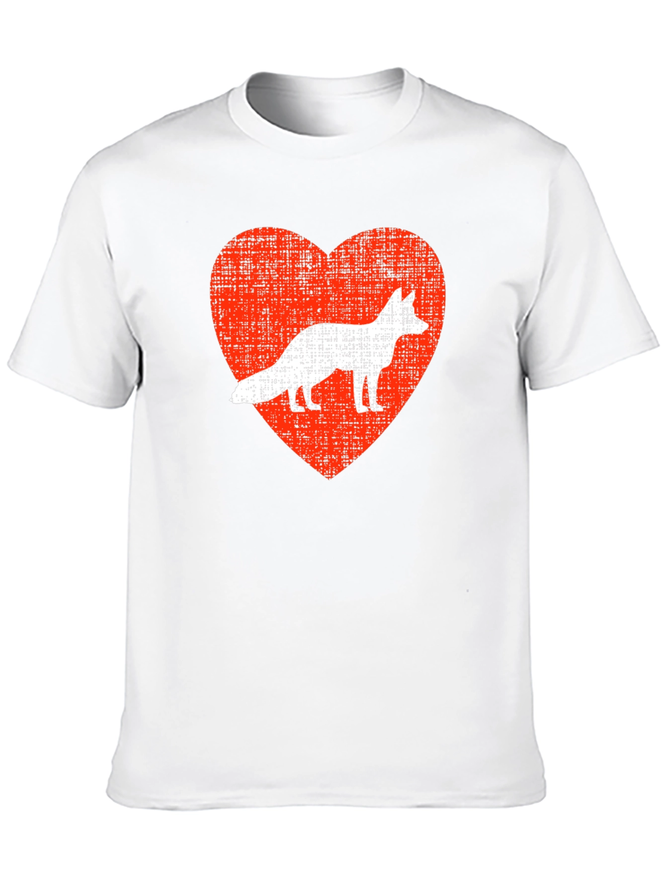 Fox Love Heart Graphic Tee - Mens Black T-Shirt