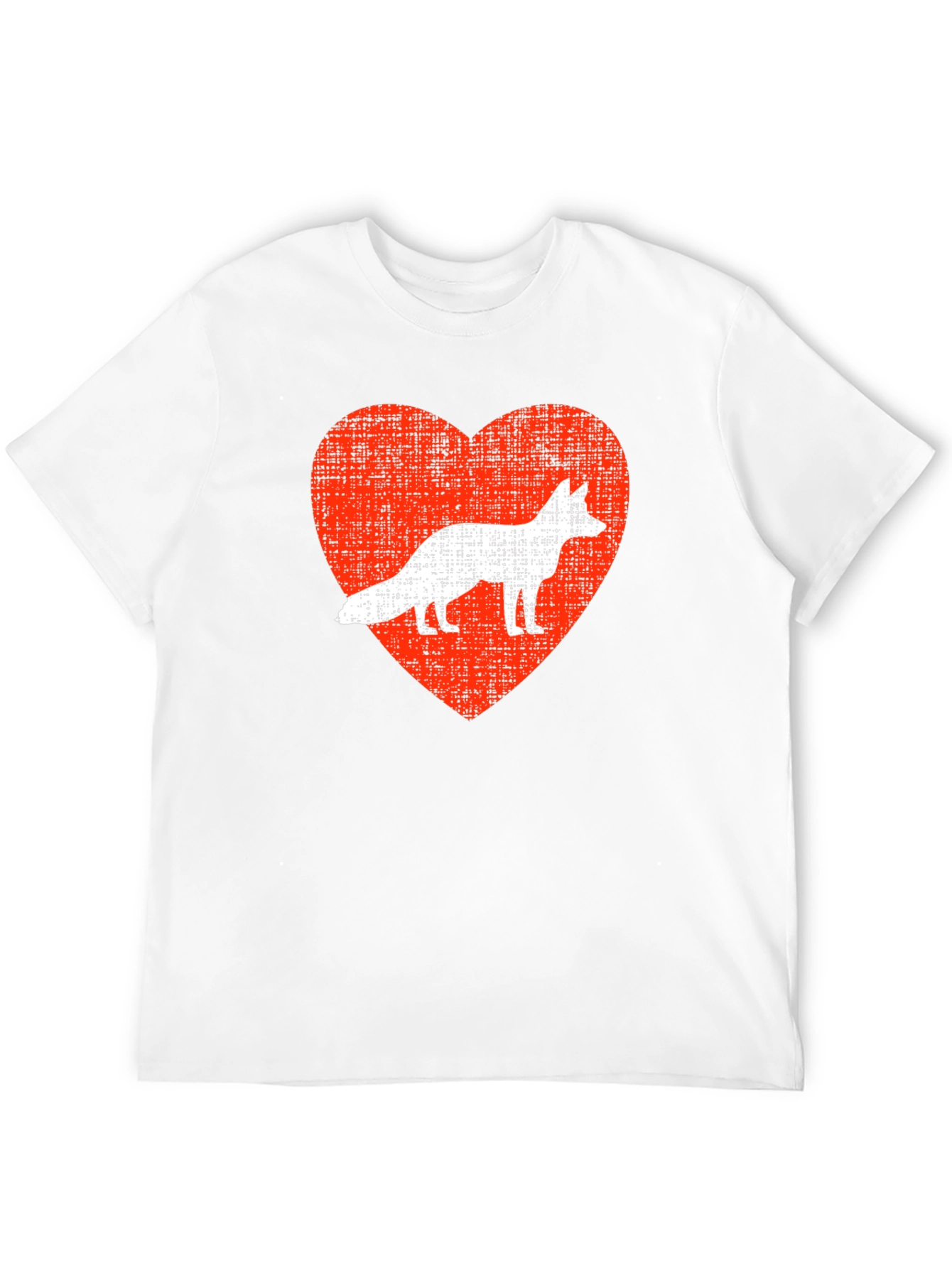 Fox Love Heart Graphic Tee - Mens Black T-Shirt