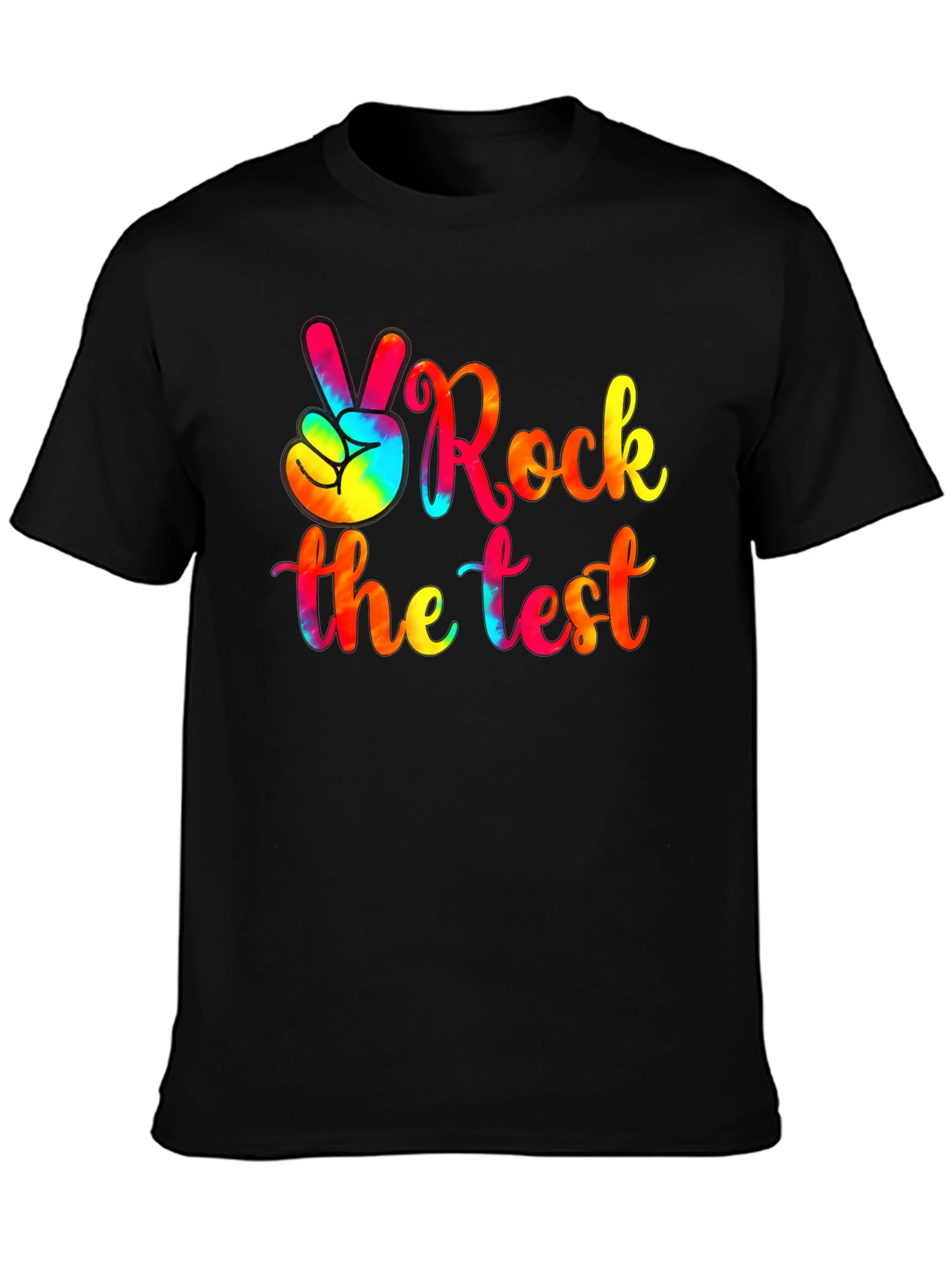 Rock the Test T-Shirt - Tie Dye Peace Sign