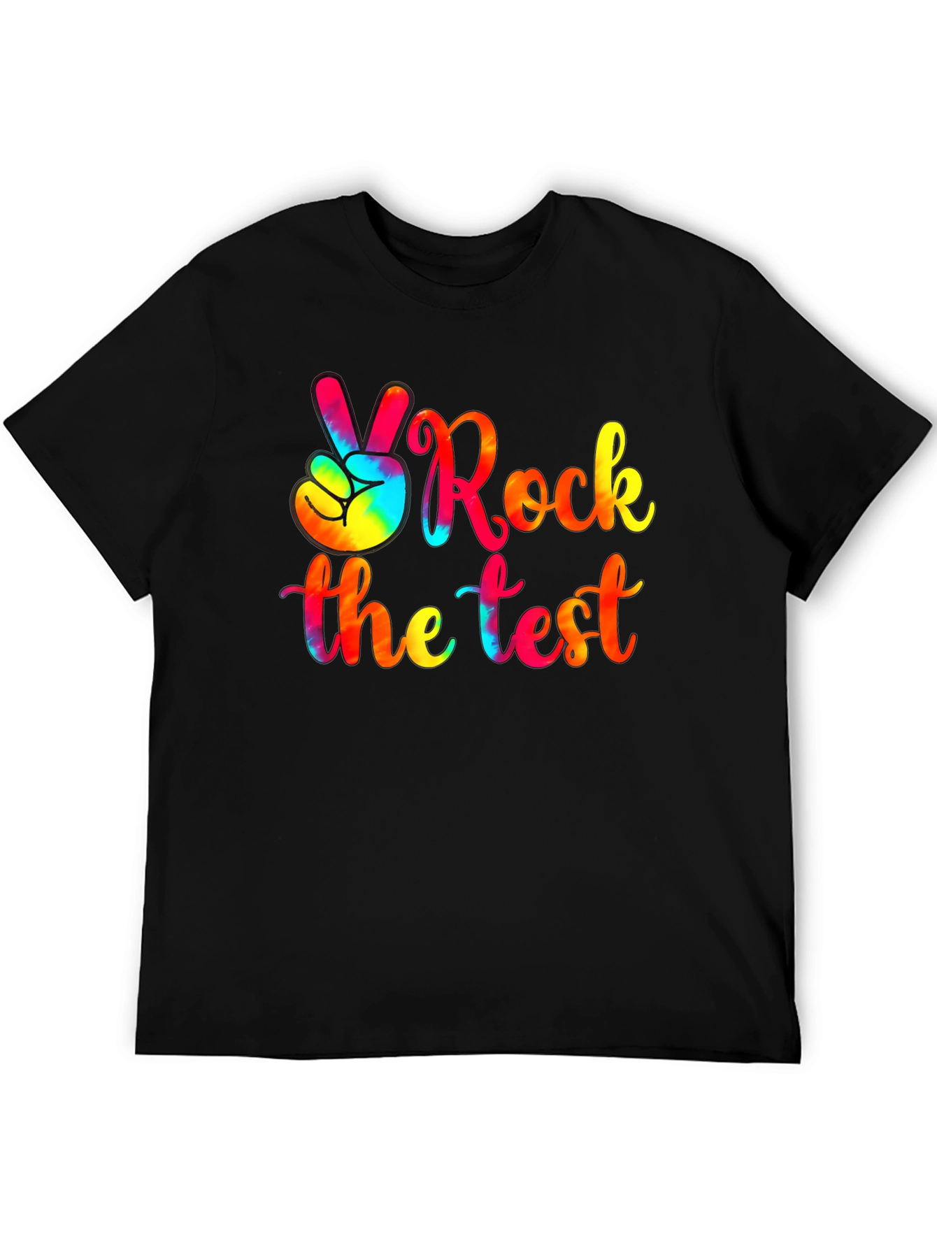 Rock the Test T-Shirt - Tie Dye Peace Sign