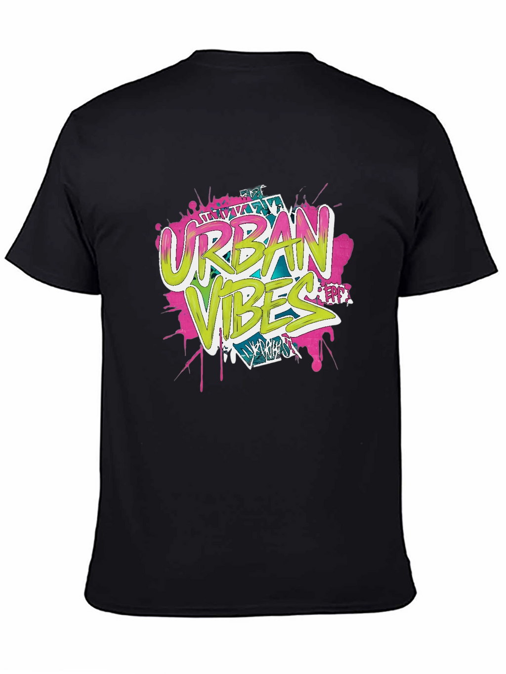 Urban Vibes Graphic Print Black T-Shirt