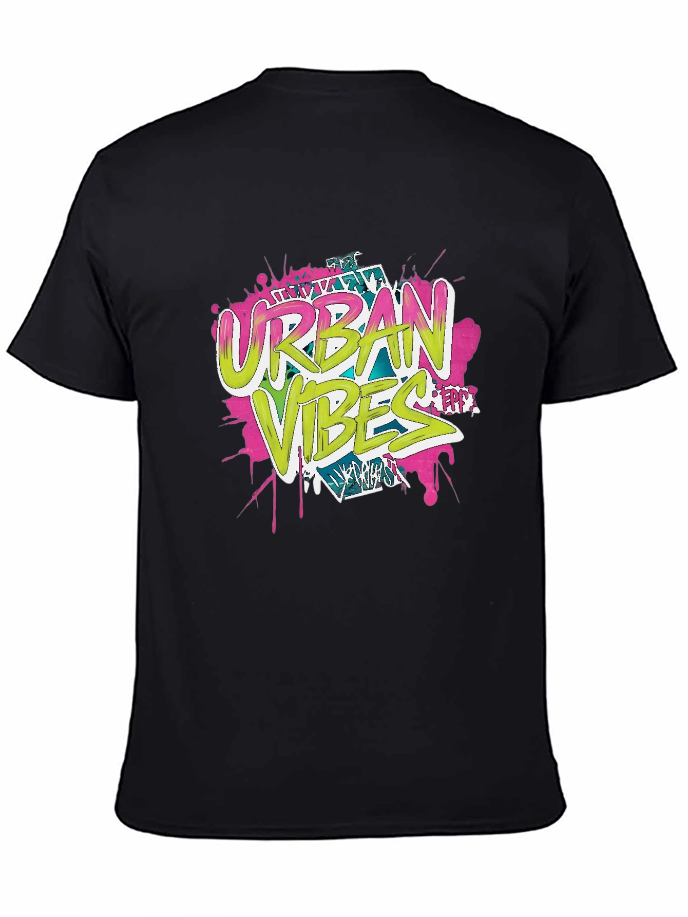 Urban Vibes Graphic Print Black T-Shirt