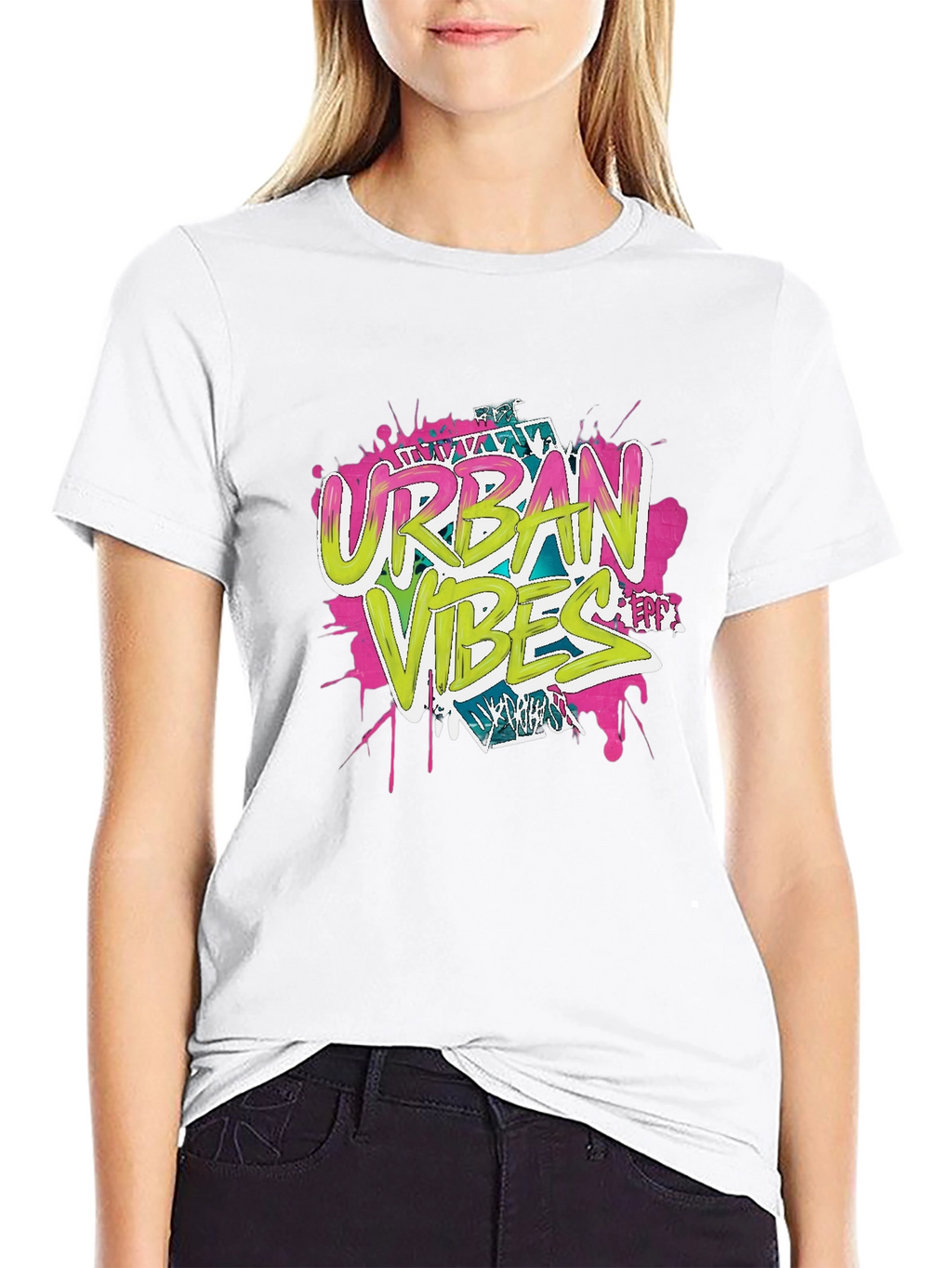 Urban Vibes Graphic Print Black T-Shirt