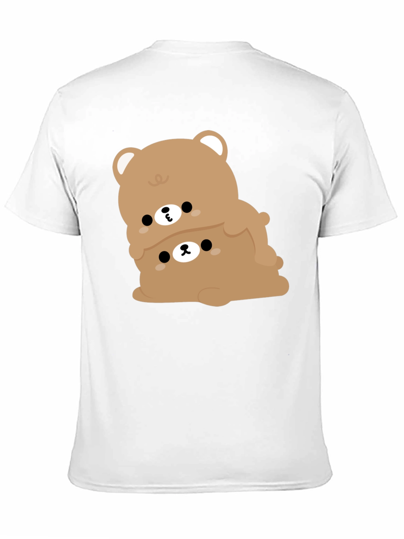 Cute Bear Stack Graphic Black T-Shirt