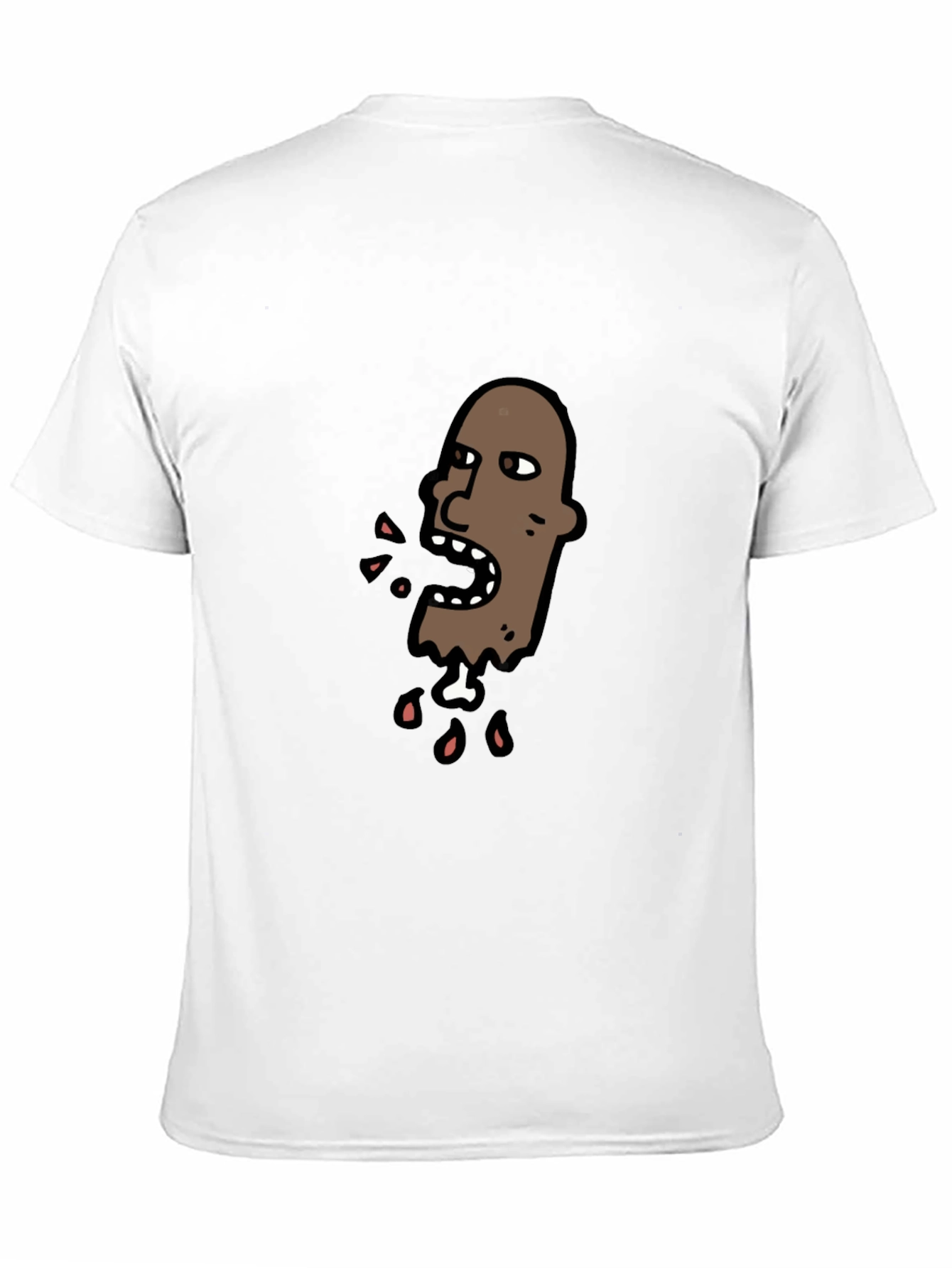 Cartoon Head Graphic Tee - Black Cotton T-Shirt
