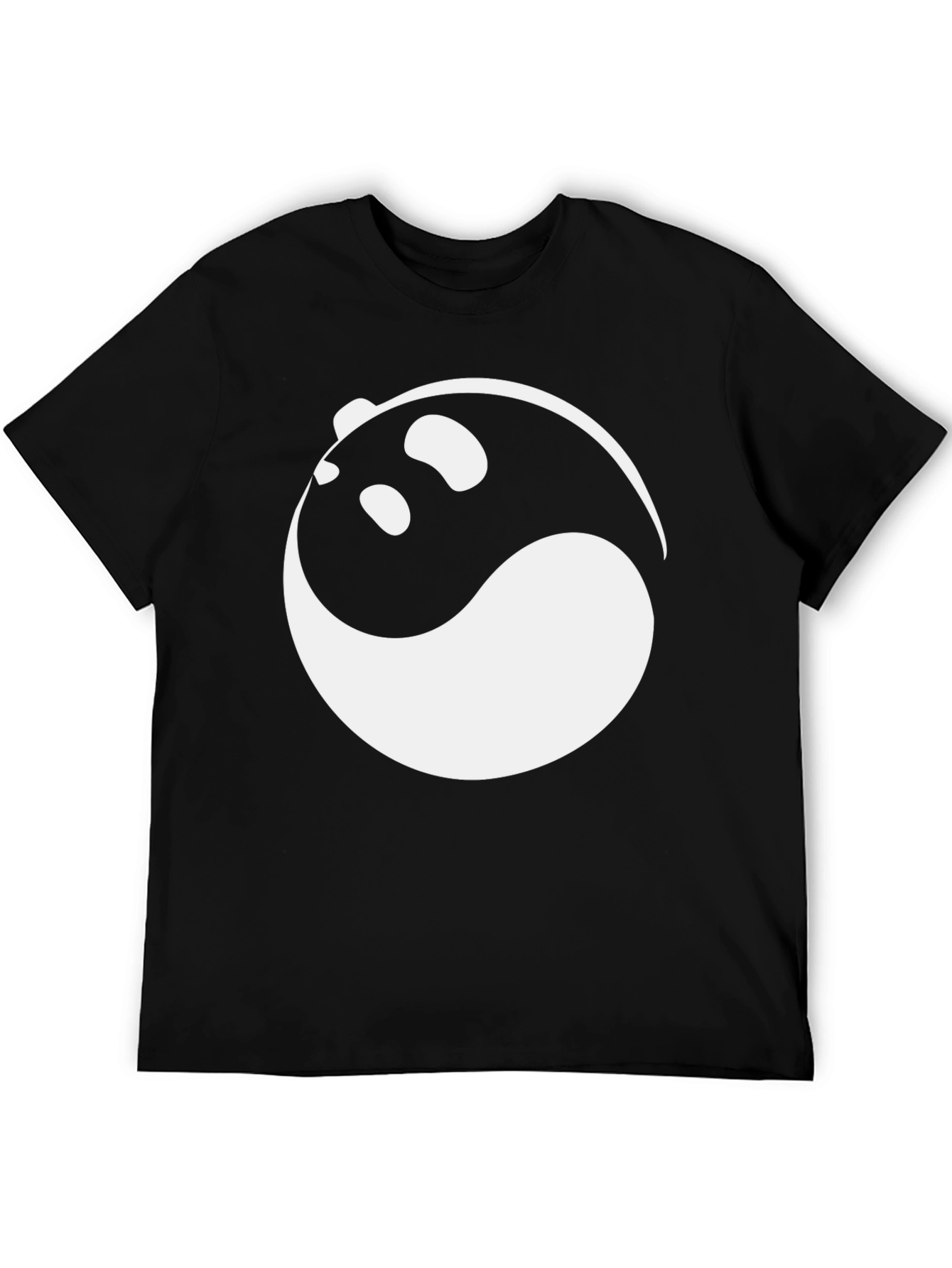 Yin and Yang Panda Graphic Tee - Black