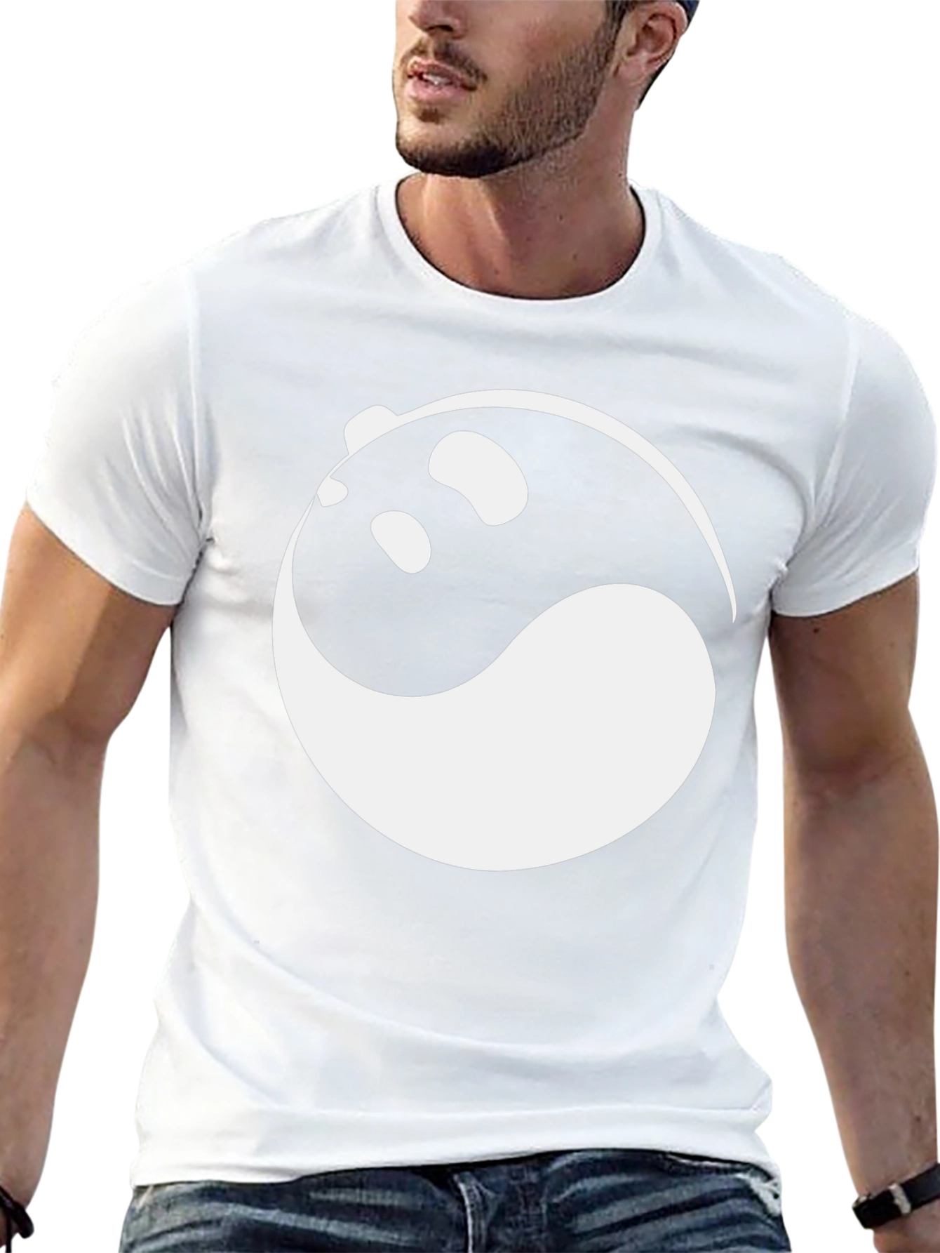 Yin and Yang Panda Graphic Tee - Black
