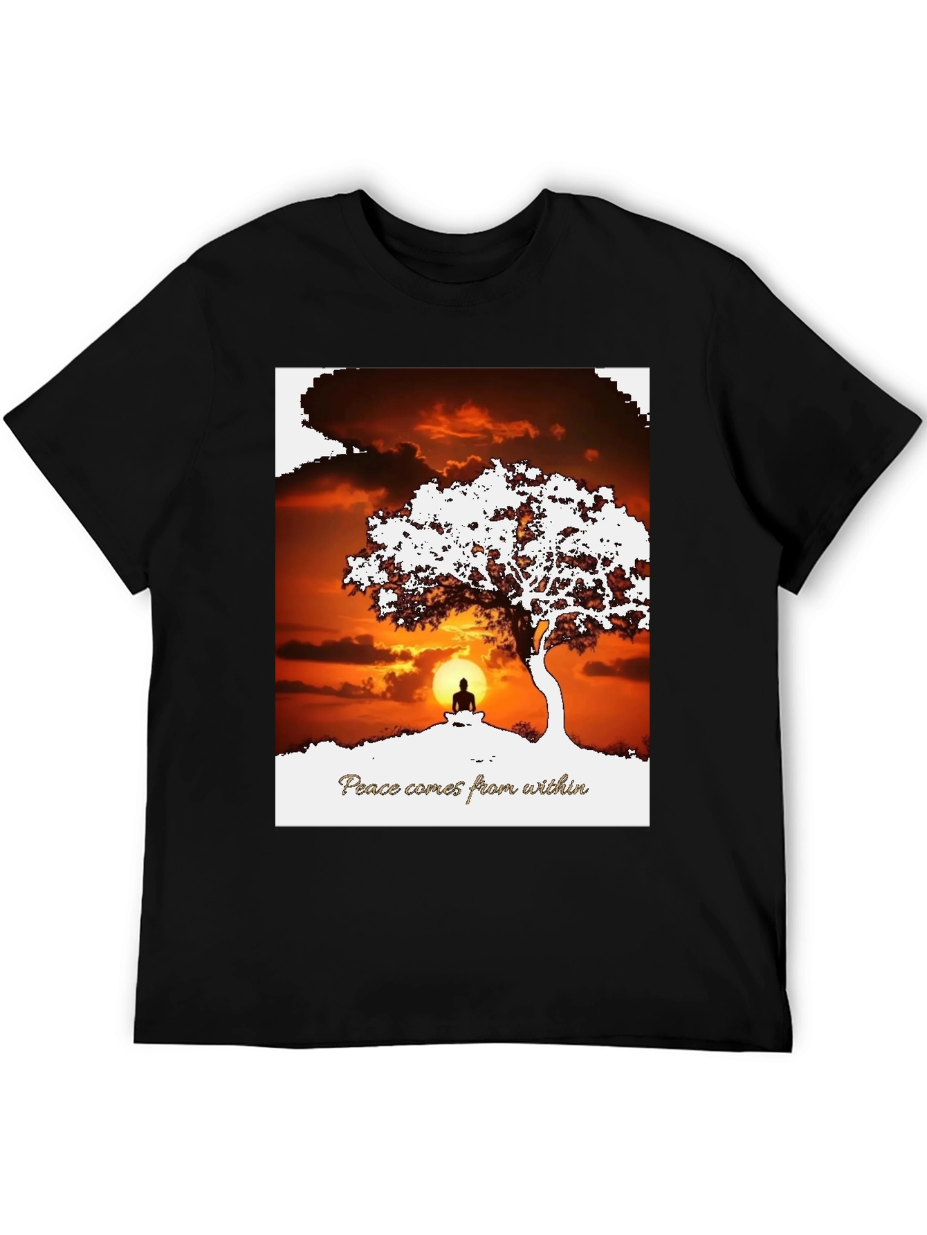 Peace Within T-Shirt - Sunset & Silhouette Design