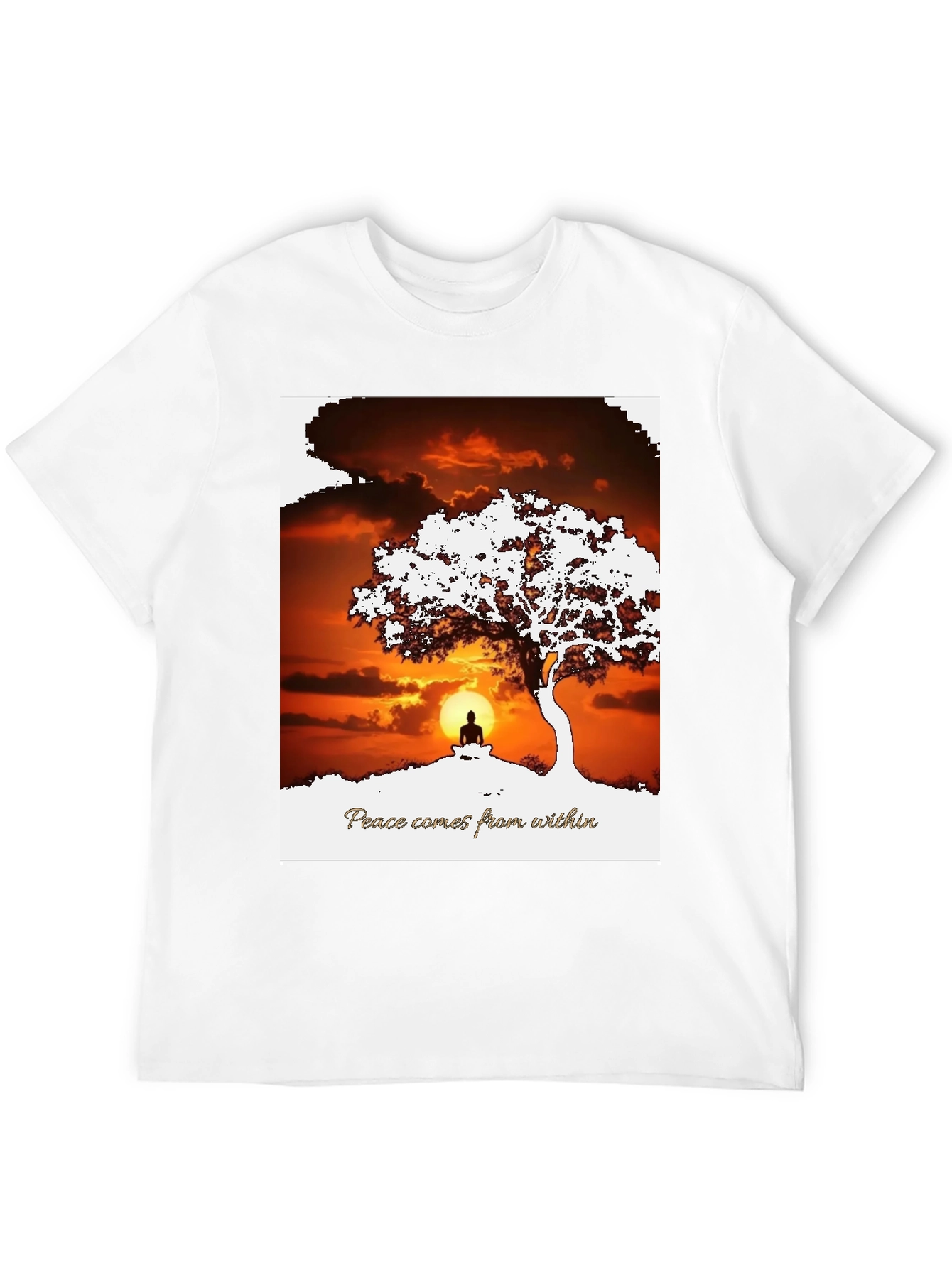 Peace Within T-Shirt - Sunset & Silhouette Design