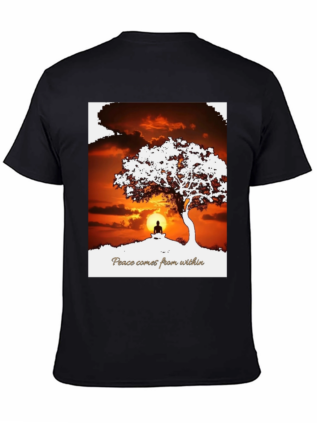 Peace Within T-Shirt - Sunset & Silhouette Design